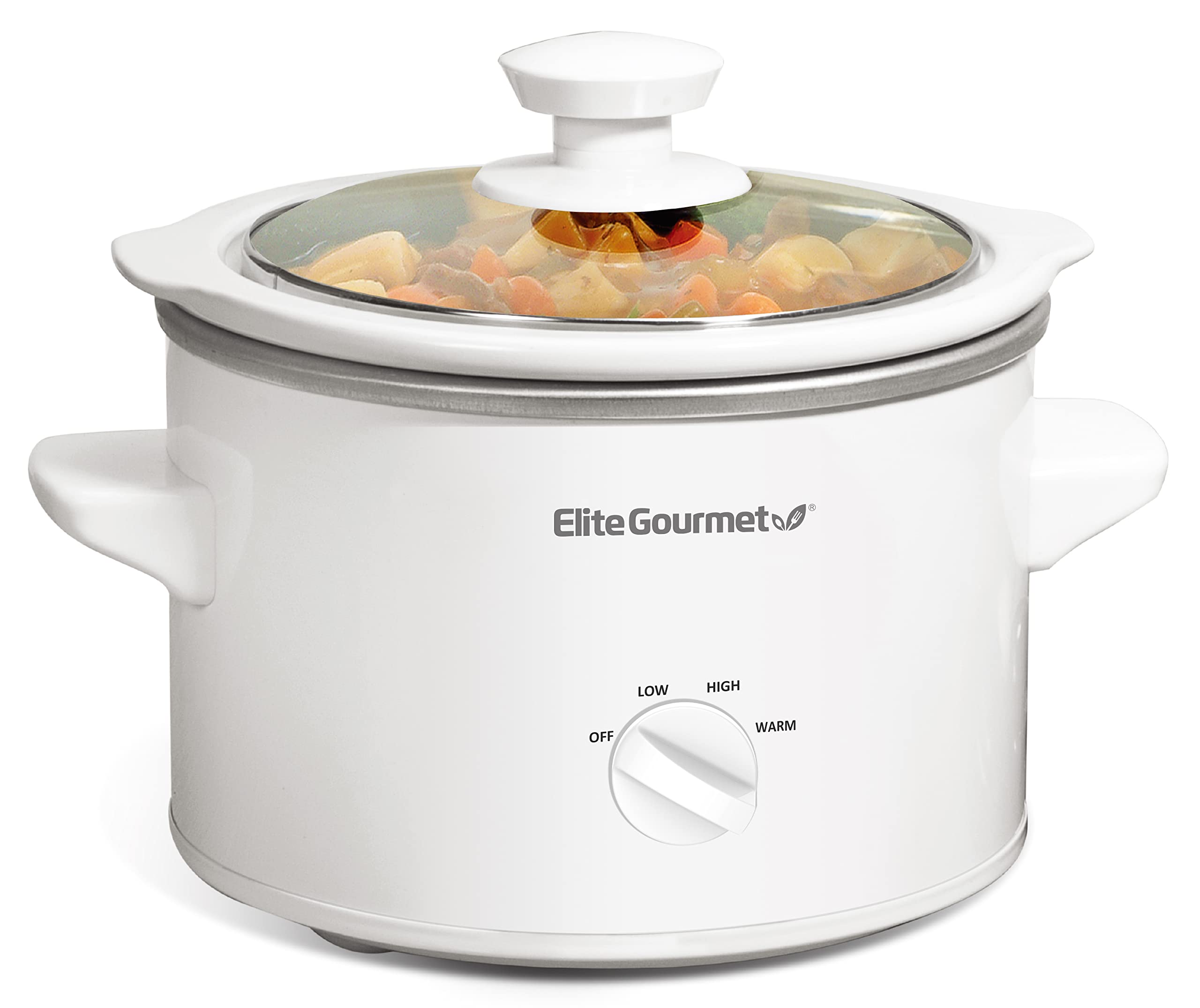 Elite Gourmet MST-250XW Electric Slow Cooker Ceramic Pot Adjustable Temp, Entrees, Sauces, Stews & Dips, Dishwasher Safe Glass Lid & Crock product image