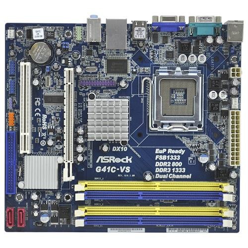 ASRock Core 2 Quad/Intel G41/ DDR2&DDR3/ A&V&L/MATX Motherboard G41C-VS product image