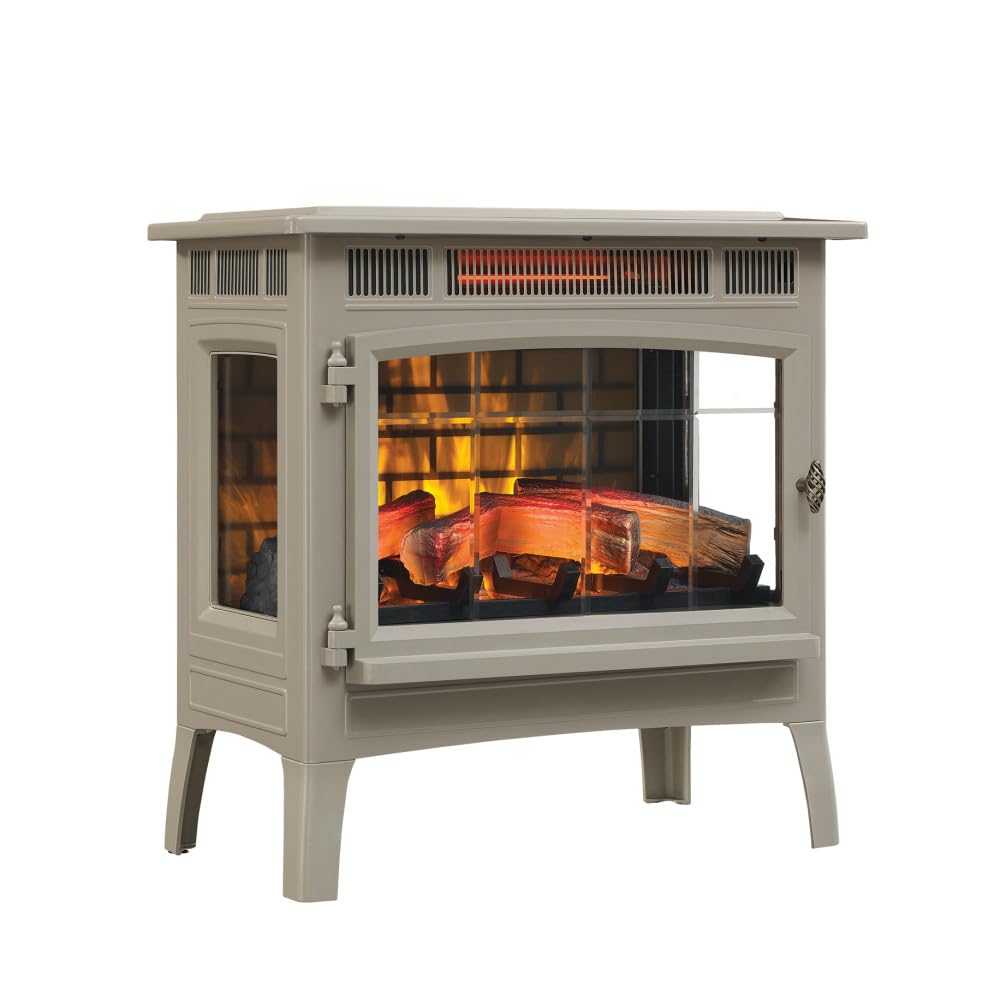 duraflame Freestanding Electric Fireplace Stove Heater with 3D Flame Effect for 1,000 Sq. Ft. Room, French Gray product image