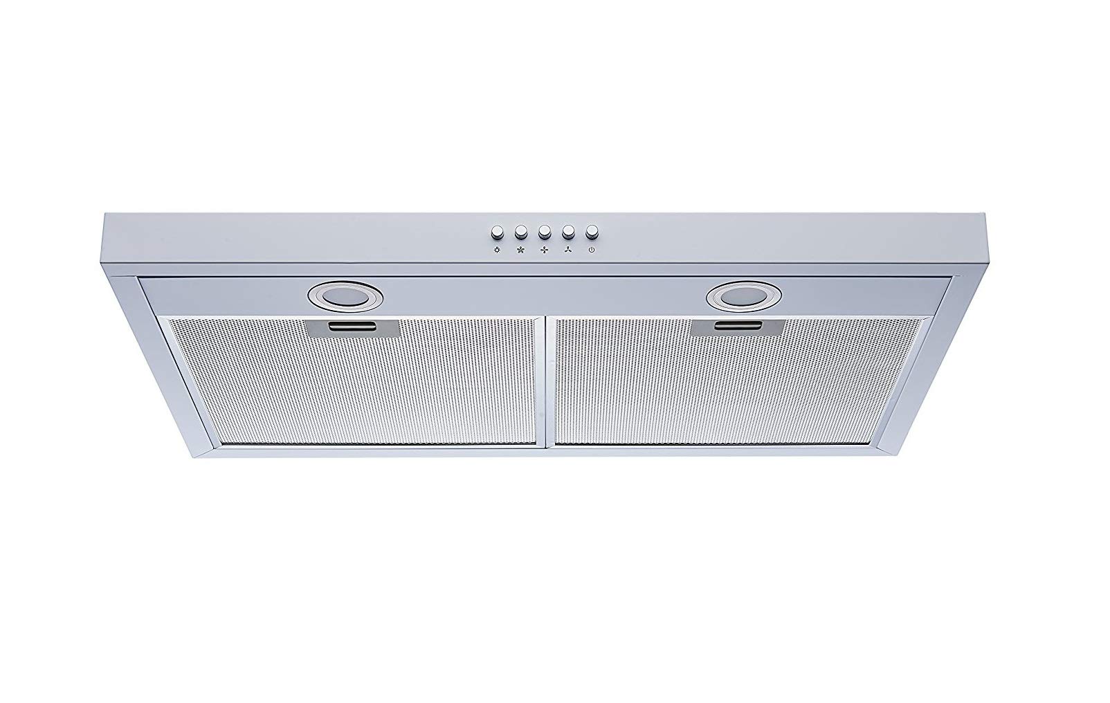 Winflo 30 In. Convertible Under Cabinet Range Hood in White with Mesh Filters and Push Buttons product image
