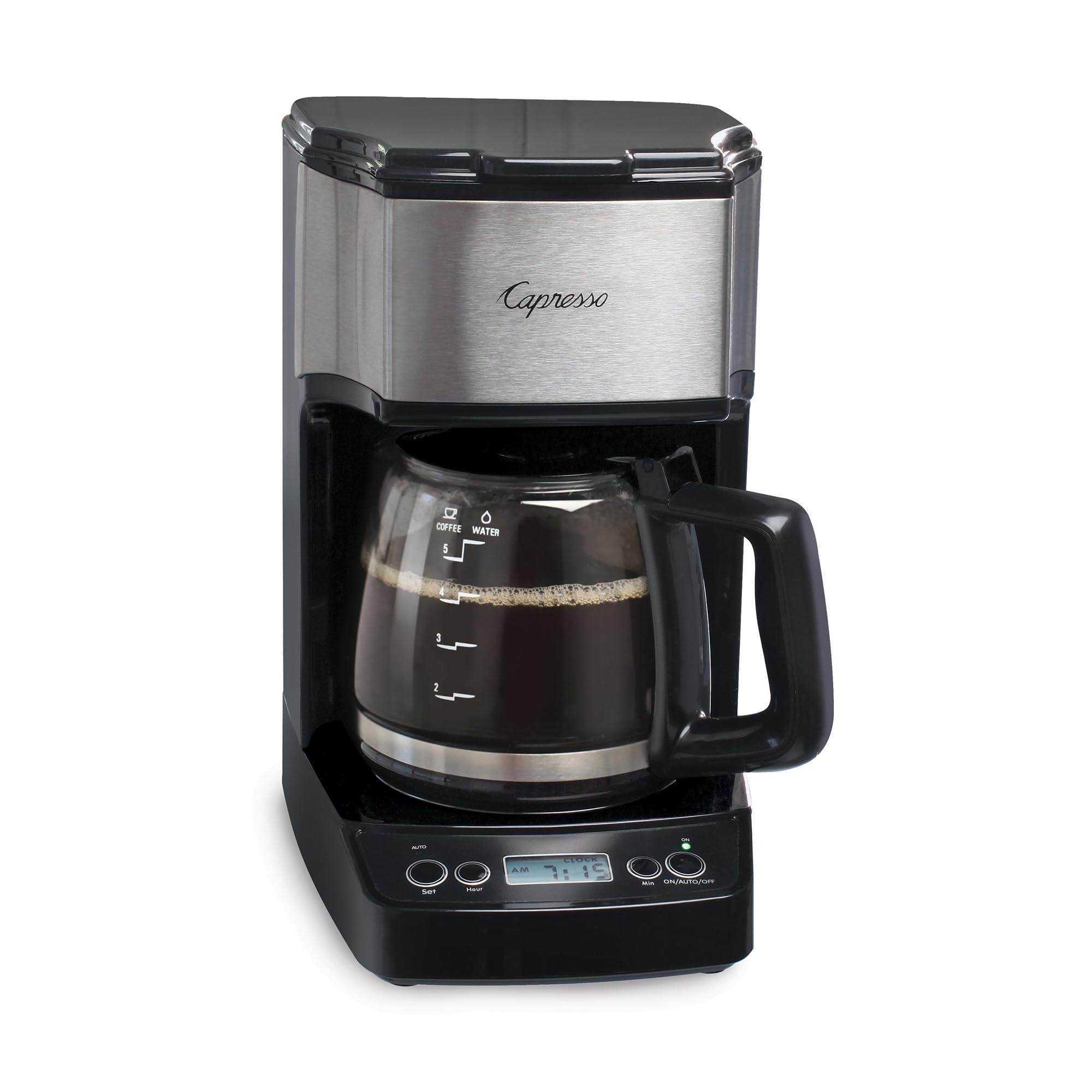 Capresso 5-Cup Mini Drip Coffee Maker, Black and Stainless Steel product image