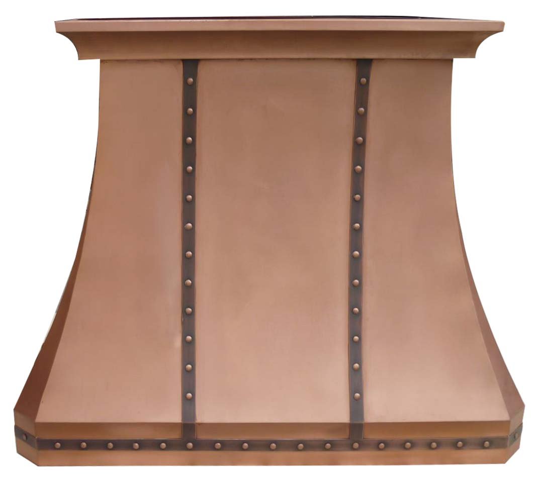 SINDA 48"W x 39"H Wall Mount Classic 16 Gauge Solid Copper Kitchen Range Hood w/High Airflow Centrifugal Blower, Stainless Steal Vent Liner and Internal Motor, Baffle Filter, H1STRSCW4839 product image
