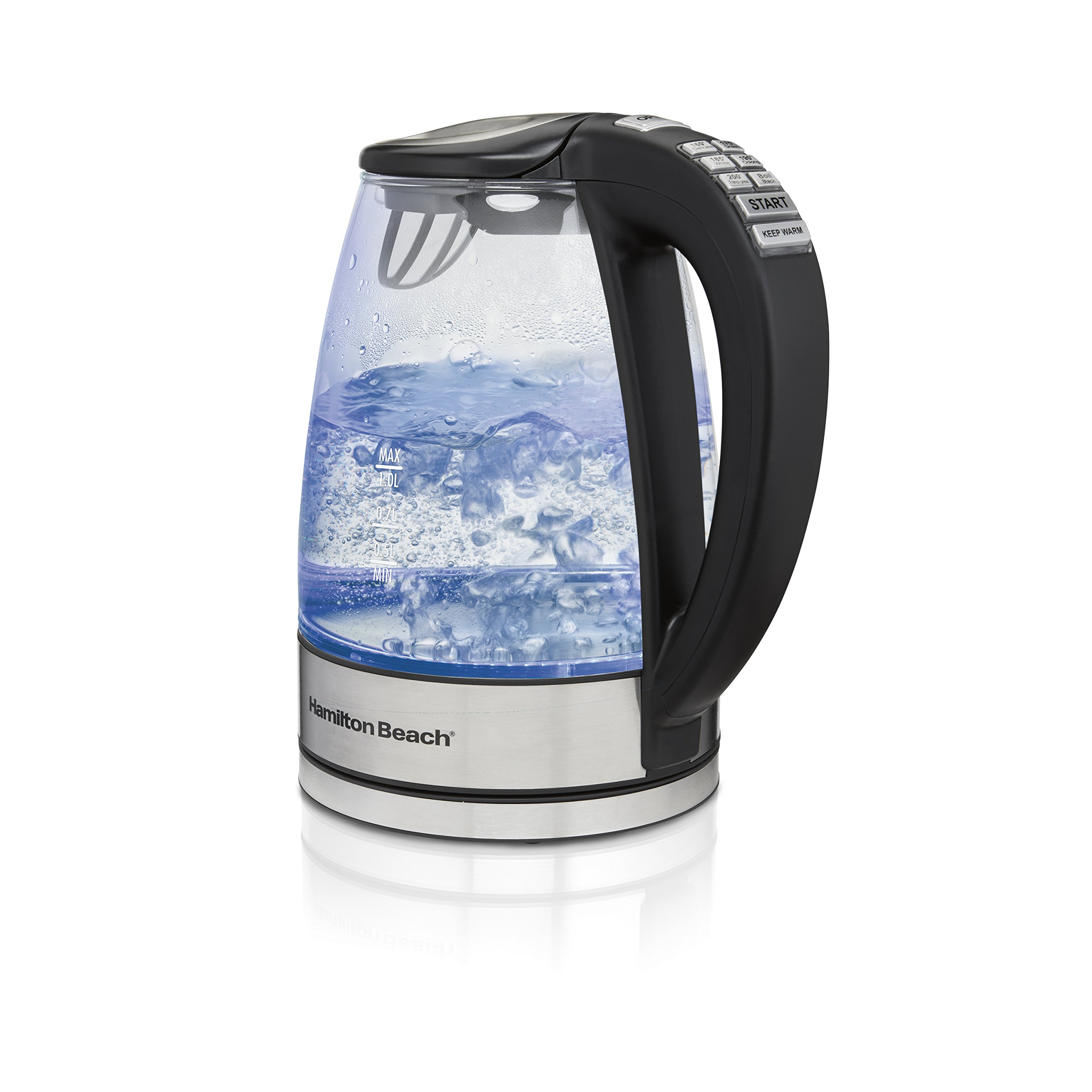 Hamilton Beach Temperature Control Glass Electric Tea Kettle product photo