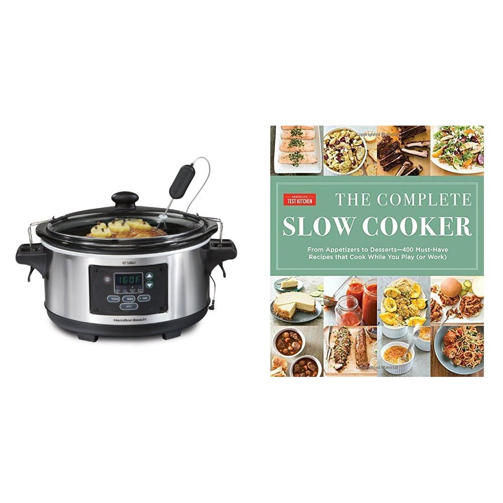 The Complete Slow Cooker: From Appetizers to Desserts & Hamilton Beach Set &rsquo;n Forget Programmable Slow Cooker With Temperature Probe, 6-Quart product image