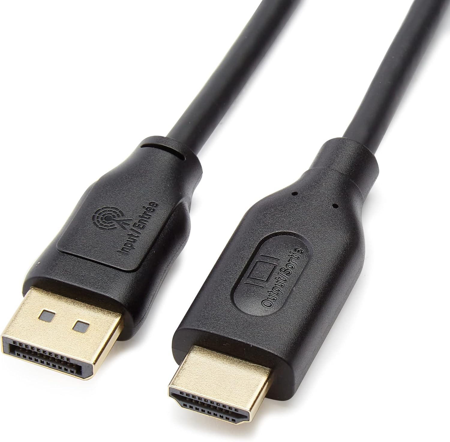 Amazon Basics DisplayPort to HDMI Display Cable, Uni-Directional, 4k@30Hz, 1920x1200, 1080p, Gold-Plated Computer Monitor Projector Plugs, 6 foot - Pack of 10, Black product image