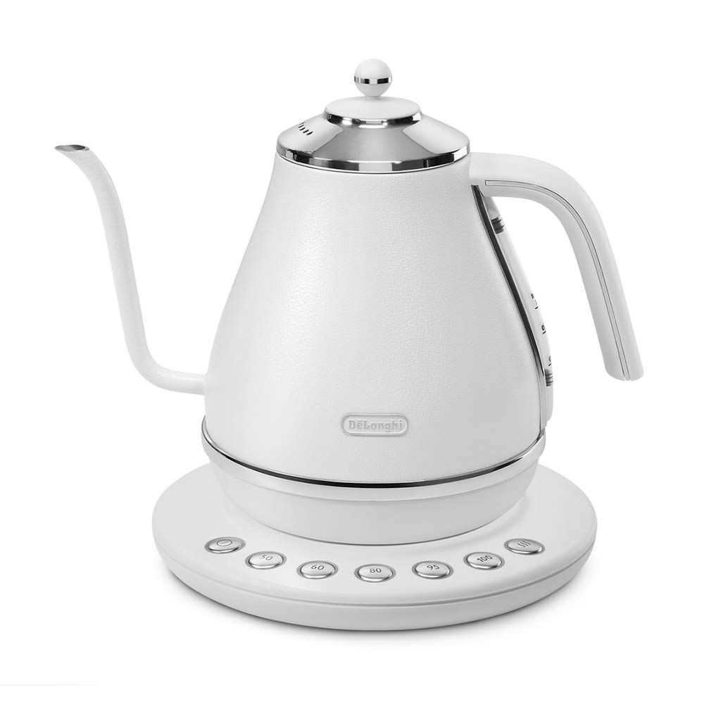 DeLonghi KBOE1230J-W Electric Cafe Kettle with Temperature Setting Function, 1.0 L 1.0 L White product image