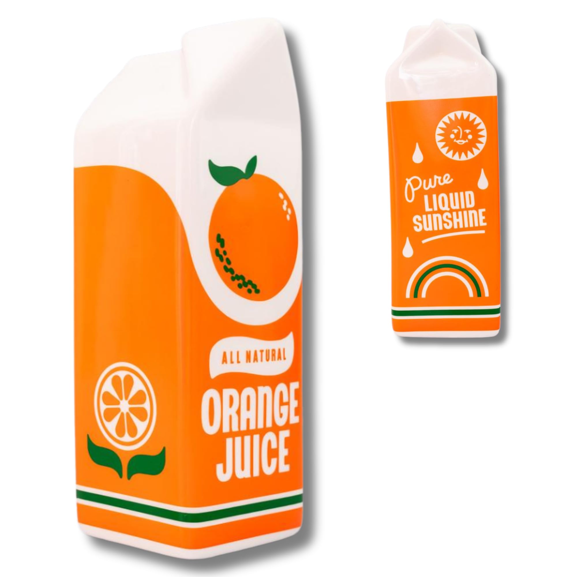 ban.do Vintage Inspired Orange Juice Vase, The Original Rise and Shine Decorative Ceramic Vase, OJ Carton, Retro/Unique/Eclectic/Novelty Accent for Home/Kitchen/Office, Orange Juice product image
