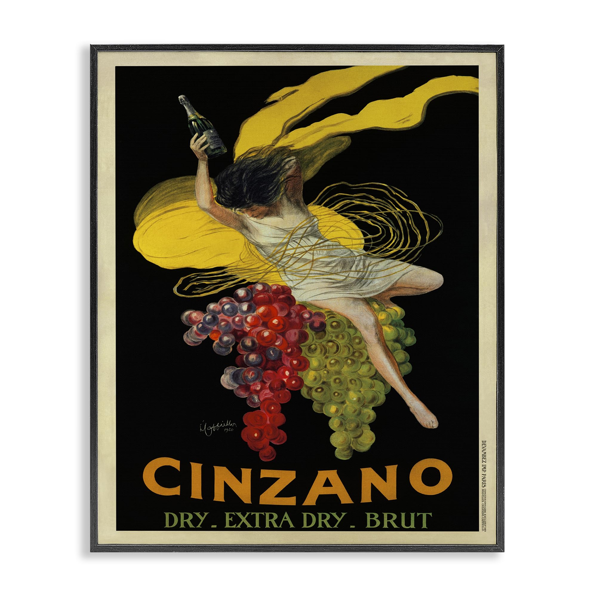 Stupell Industries &lsquo;Cinzano Vintage Poster Wine&rsquo;, Framed Giclee Art, Black, 24 x 30 Inches, Easy to Hang and Sturdy, Made in USA, by Marcello Dudovich product image