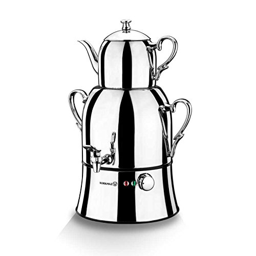 Korkmaz Caykolik Samovar Stainless Steel Electric Turkish Tea Maker Tea Machine 220v EU Plug 4L + 1.8 L product image