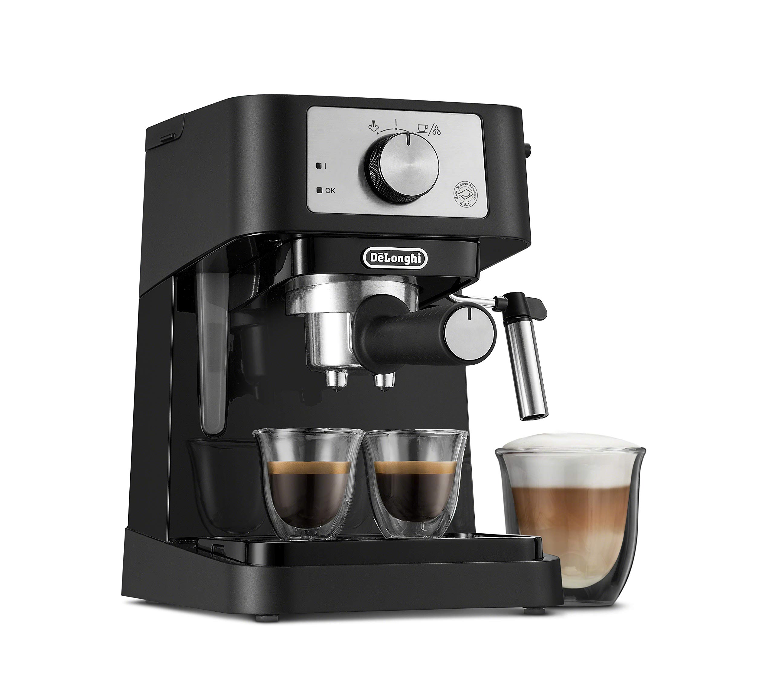 De’Longhi Stilosa Manual Espresso Machine, Compact Coffee Maker, 15 Bar Pump Pressure, Manual Milk Frother Steam Wand for Authentic Single & Double Espresso, Lattes & Cappuccinos, Tamper Included product image