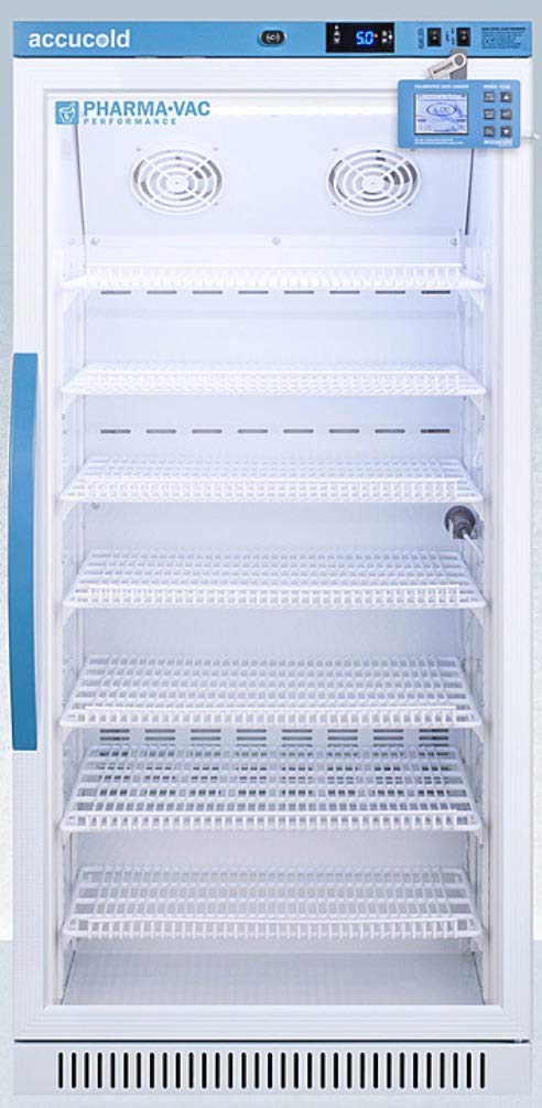 ACCUCOLD 8 Cu. Ft. Vaccine Refrigerator, NIST Data Logger Included, Medical Refrigerator, +2 to +8ºC Range, Glass Door- ARG8PVDL2B product image