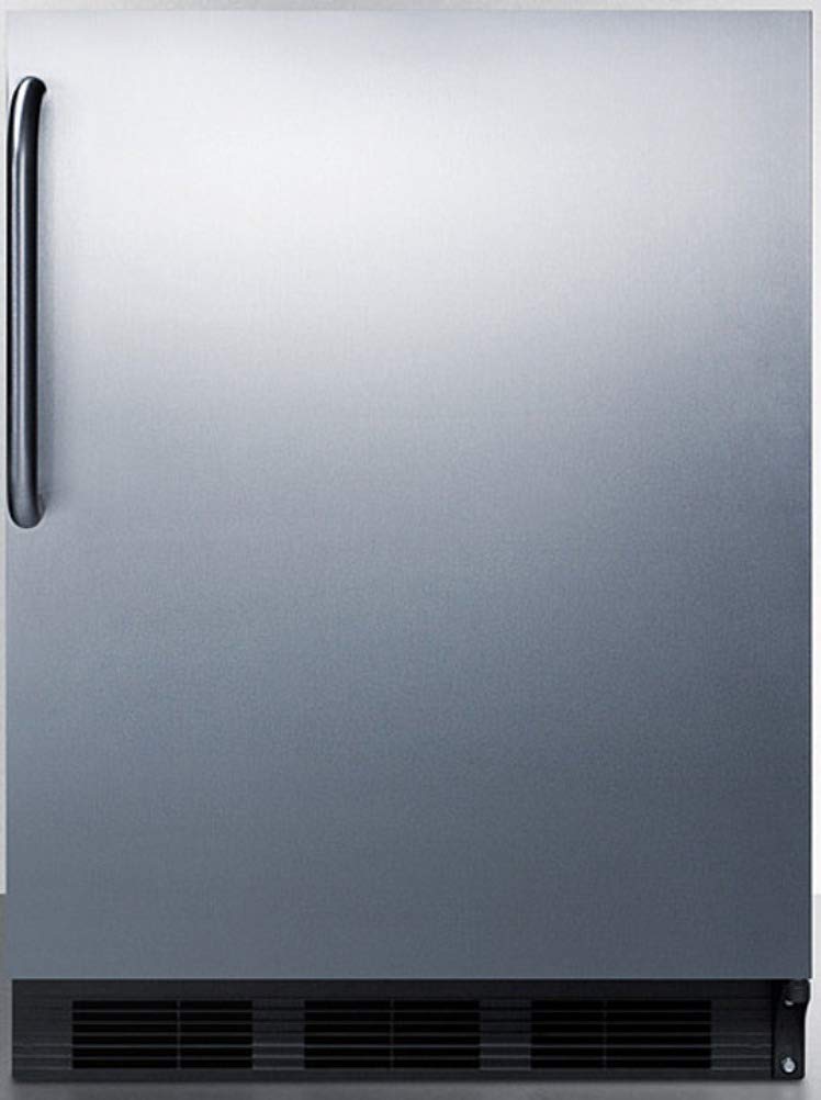 Summit Appliance CT663BKSSTBADA ADA Compliant Freestanding Counter Height Refrigerator-Freezer for Residential Use, Cycle Defrost with Stainless Steel Wrapped Door, Towel Bar Handle and Black Cabinet product image