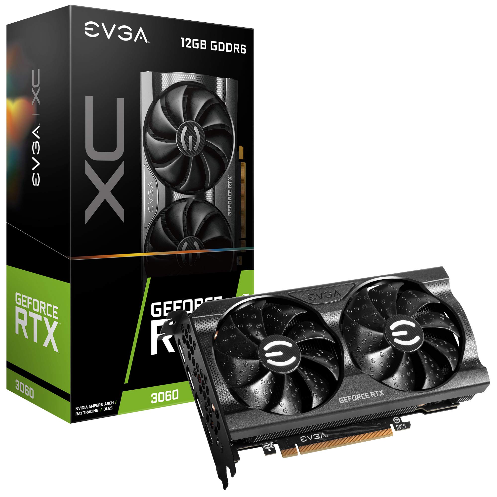 EVGA GeForce RTX 3060 XC Gaming, 12G-P5-3657-KR, 12GB GDDR6, Dual-Fan, Metal Backplate product image