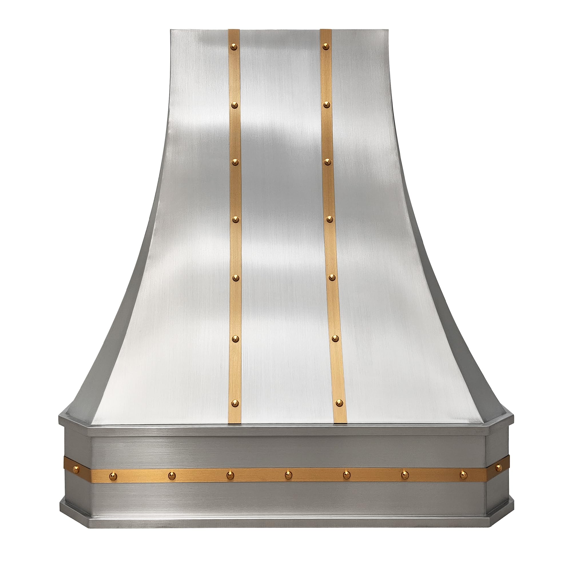 Stainless Steel Range Hood Island Mount 30’’ W,27’’ H, CT Copper Tailor Custom Handmade Metal Kitchen Vent Hood, With 4-Speed Exhaust Fan & LED Light,SH3-2BTR-M product image