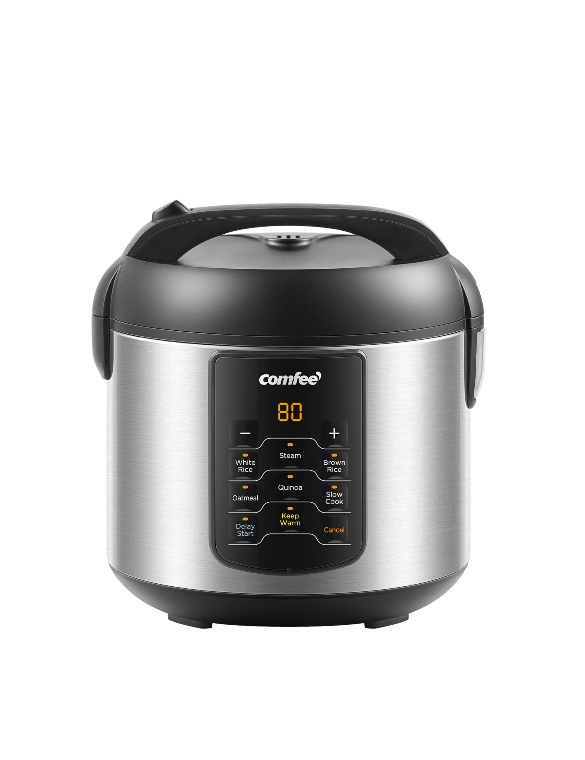 COMFEE&rsquo; Compact Rice Cooker, 6-in-1 Stainless Steel Multi Cooker, Slow Cooker, Steamer, Saute, and Warmer, 2 QT, 8 Cups Cooked4 Cups Uncooked, Brown Rice, Quinoa and Oatmeal, 6 One-Touch Programs product image