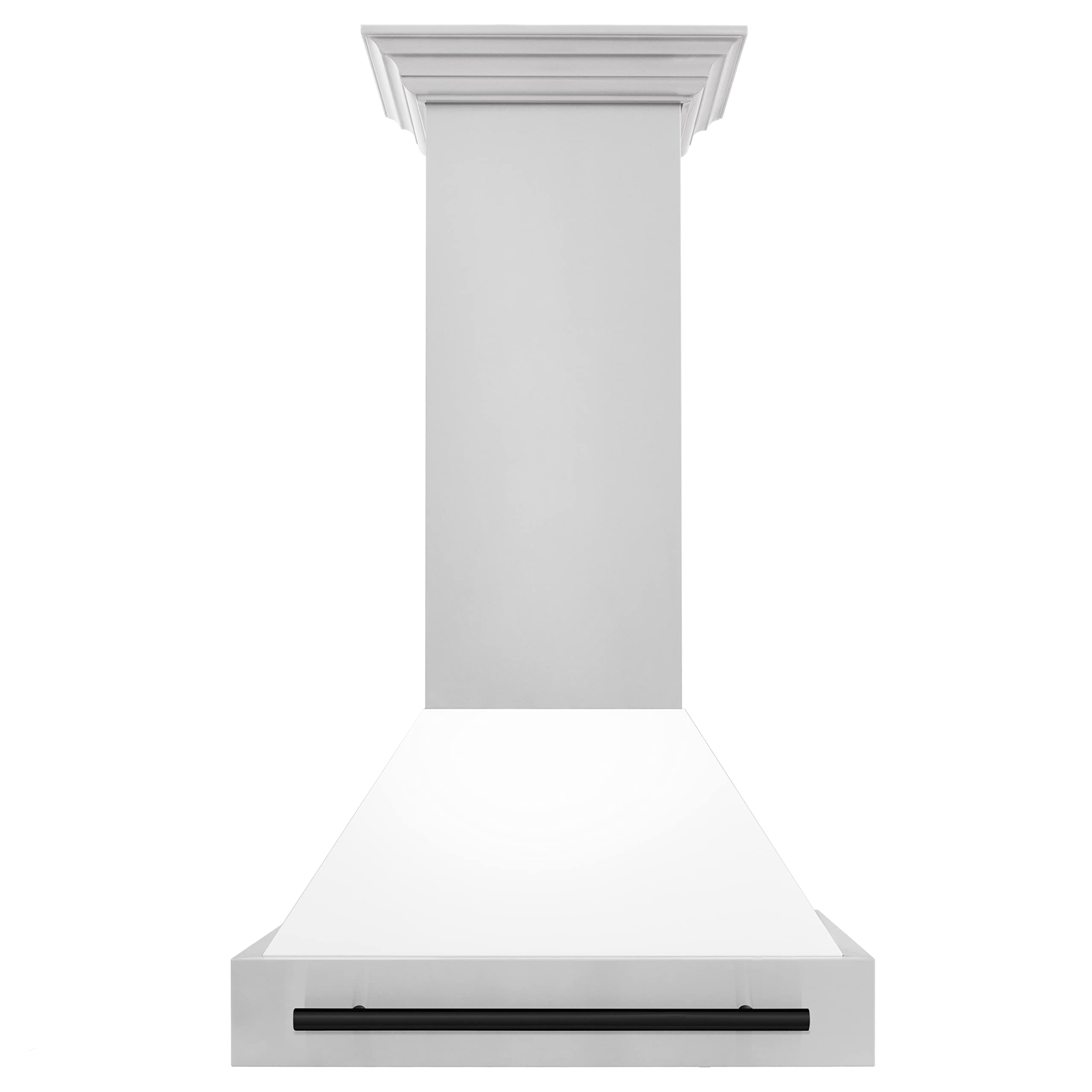 30" ZLINE Autograph Edition Stainless Steel Range Hood with White Matte Shell and Matte Black Handle product image