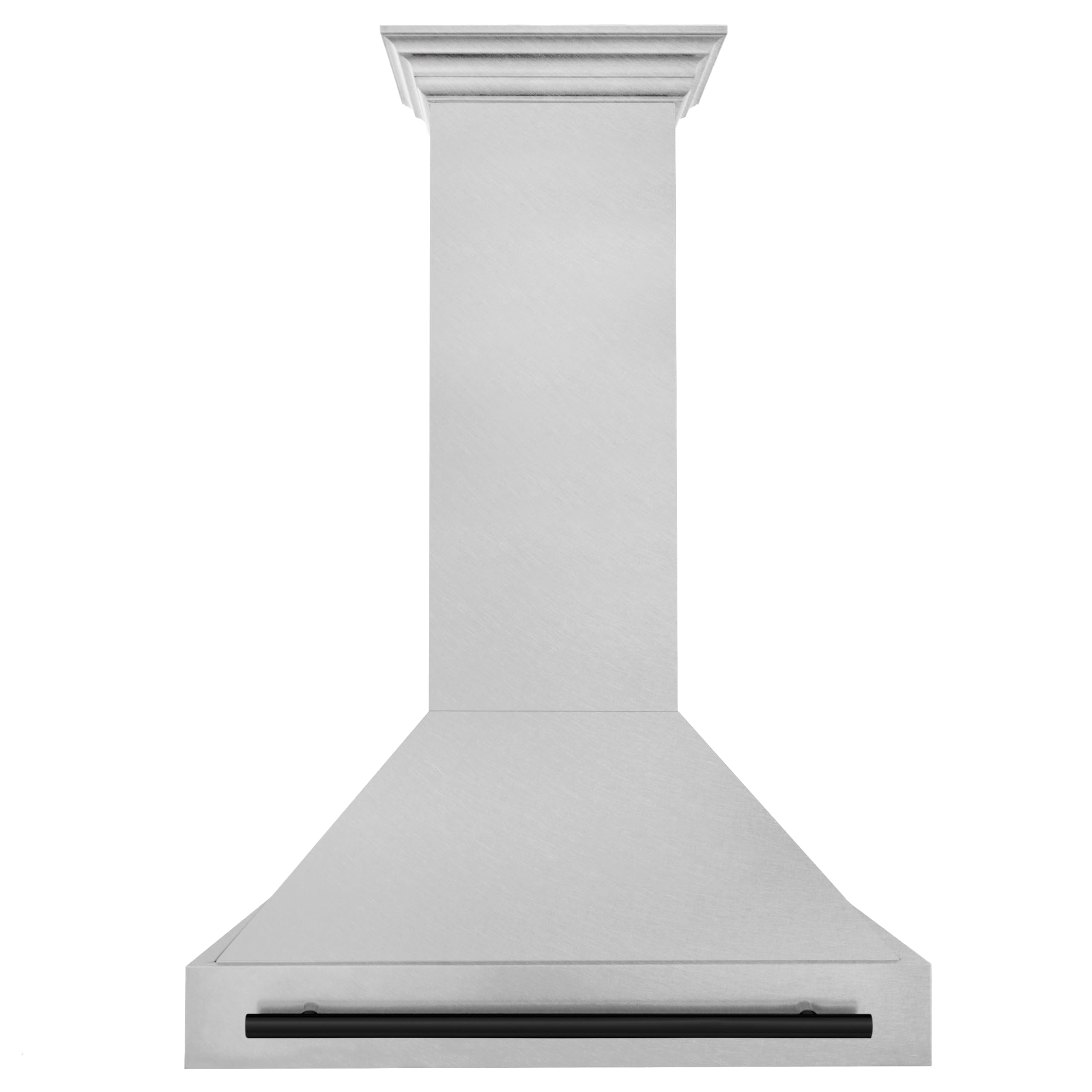 ZLINE Autograph Edition 36 in. Satin Stainless Steel Wall Mount Range Hood with Matte Black Handle 8654SNZ-36-MB product image