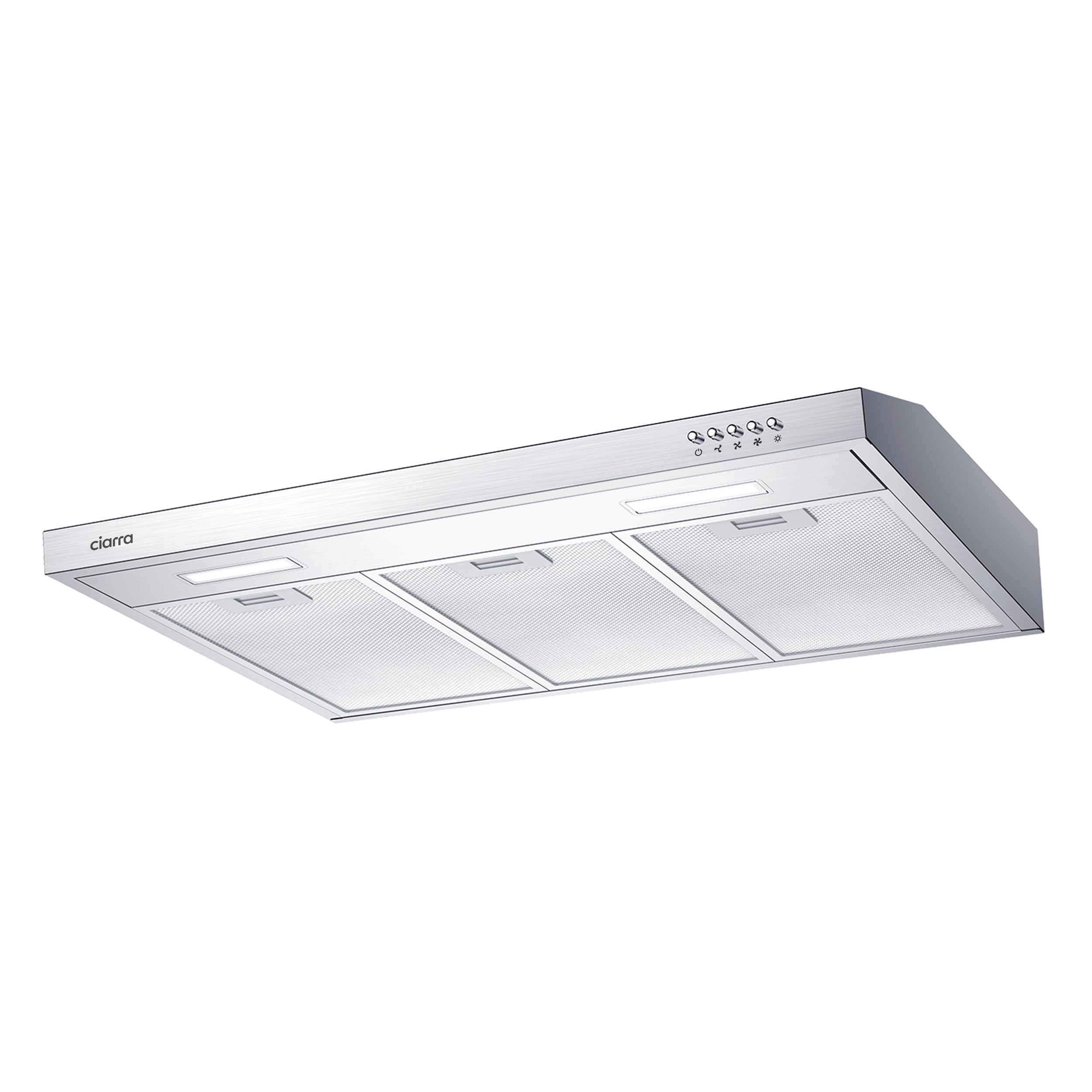 CIARRA Ductless Range Hood 30 inch Under Cabinet Hood Vent with 3 Speed Exhaust Fan Push Button Ducted and Ductless Convertible product image