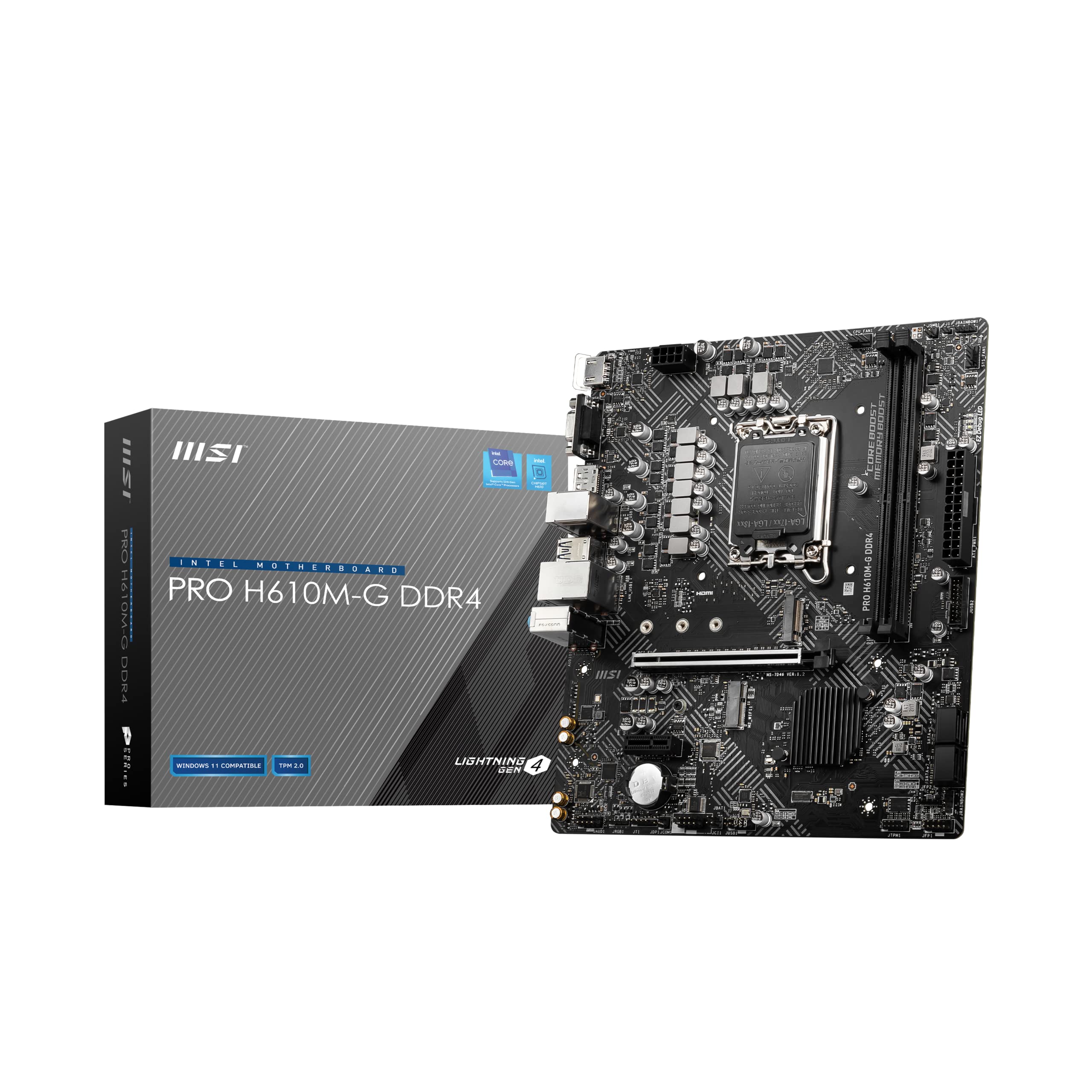 MSI PRO H610M-G Motherboard LGA1700 /2xDDR4/HDMI/VGA/DP/M.2/USB 3.2 product image