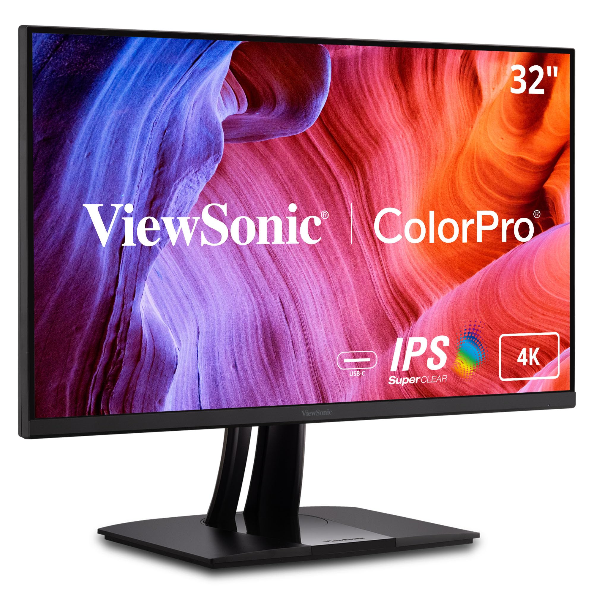 ViewSonic VP3256-4K 32 Inch 4K UHD IPS Ergonomic Monitor with Ultra-Thin Bezels, Color Accuracy, Pantone Validated, 60W USB C product image