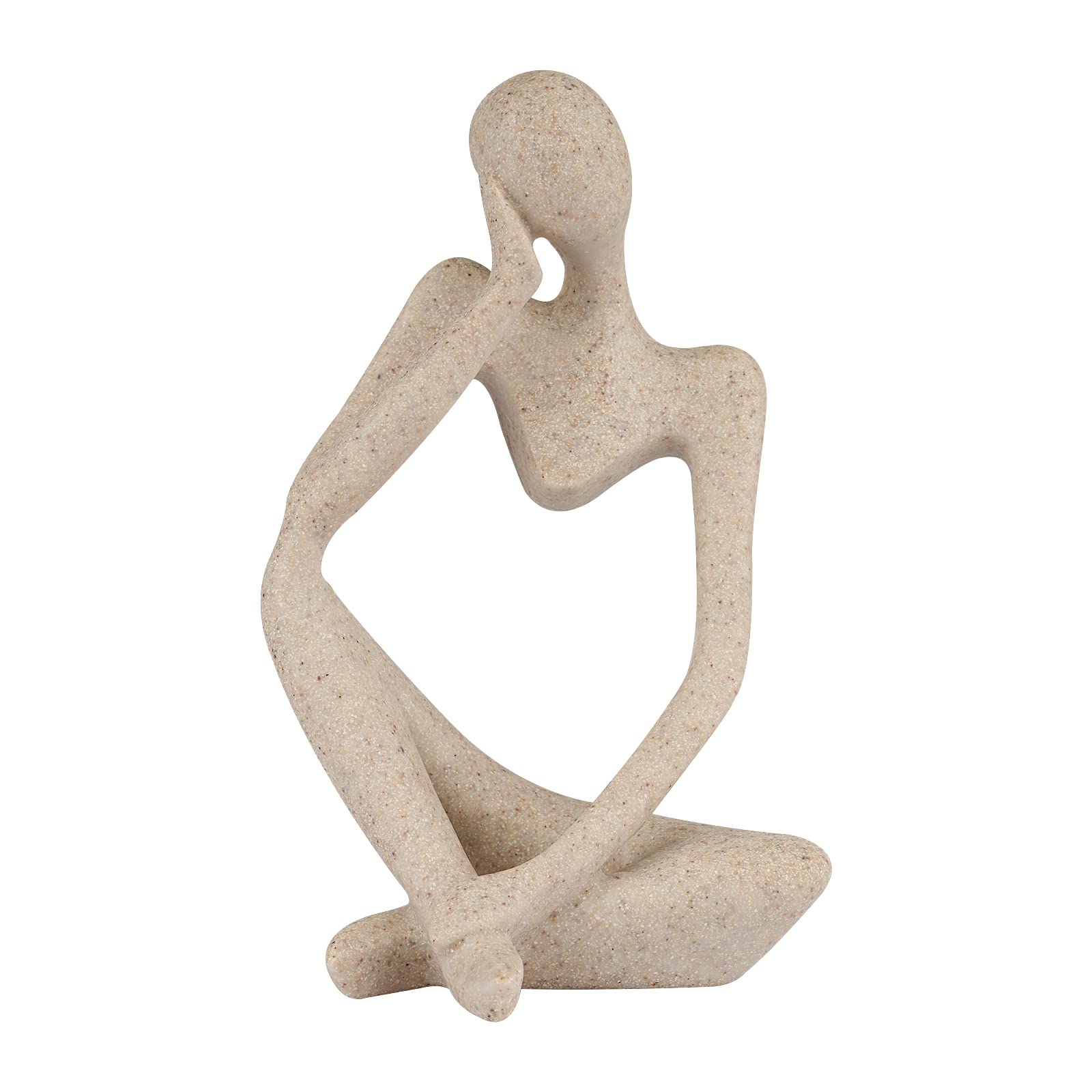 Sandstone Resin Thinker Style Abstract Sculpture Statue Collectible Figurines Home Office Bookshelf Desktop DecorSmall Sandstone,Left product image