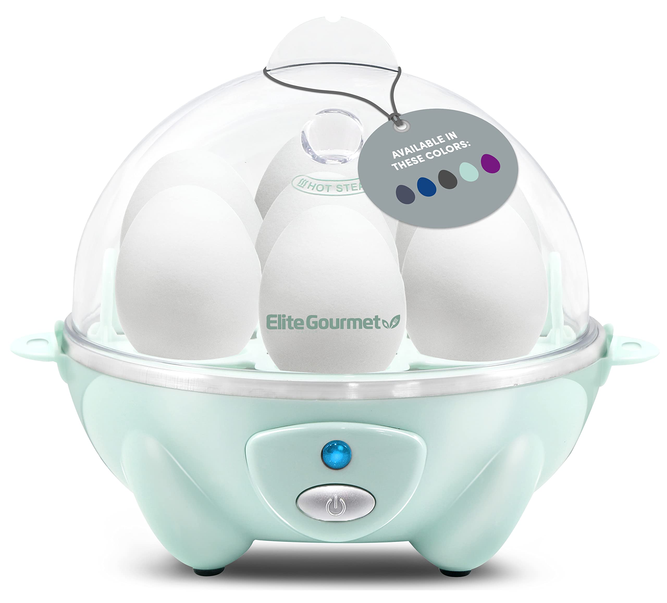 Elite Gourmet Easy Electric 7 Egg Capacity Soft, Medium, Hard-Boiled Cooker Poacher, Scrambled, Omelet Maker with Auto Shut-Off and Buzzer, BPA Free product image