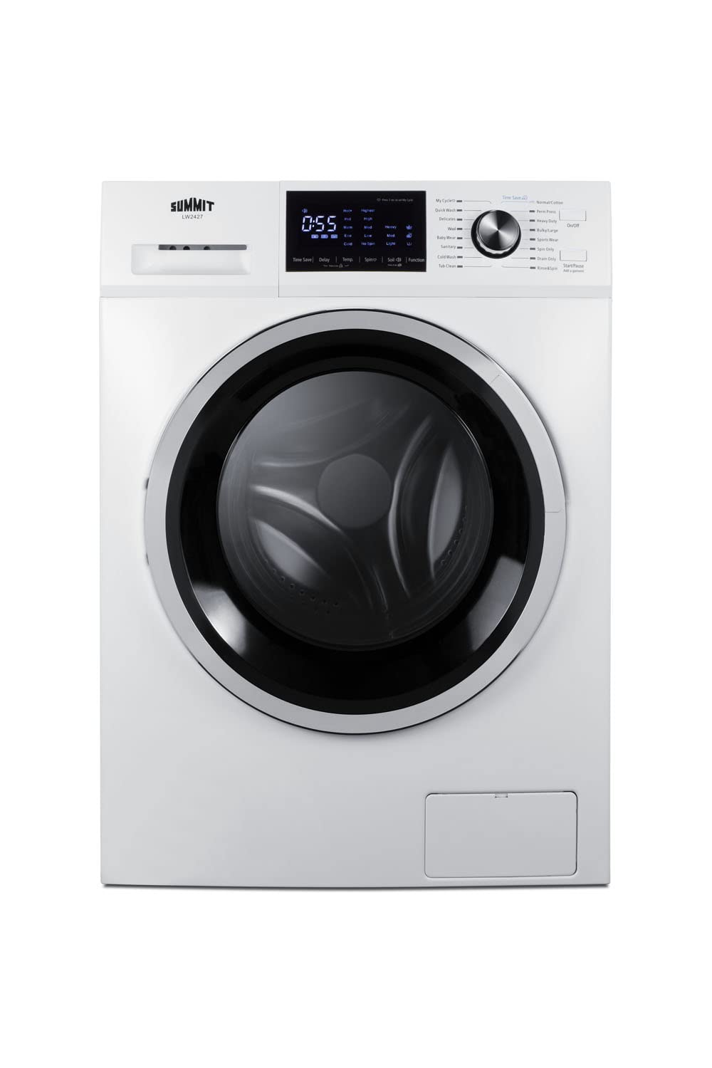 Summit Appliance LW2427 24" Wide ENERGY STAR Certified 110-120V Front-loading Washer with 15 Wash Programs, 1400 RPM, Touchscreen Display, Washing Cycle Selector Knob, Detergent Dispenser product image