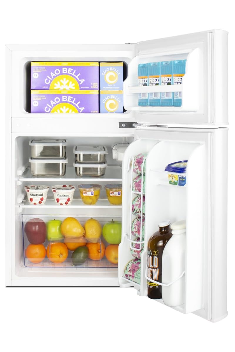 Summit 19" Refrigerator - Freezer, Undercounter Fridge, 3.2 cu.ft. Capacity, ENERGY STAR, ADA Compliant, White- CP34WADA product image