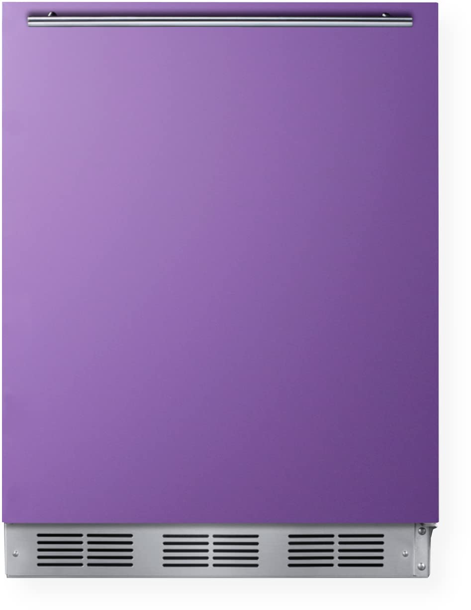 Summit Appliance BAR611WHP 24" Wide All-Refrigerator, Lavender Purple Door, Professional Handle, Hidden Evaporator, Automatic Defrost, Adjustable Thermostat, Interior Light product image