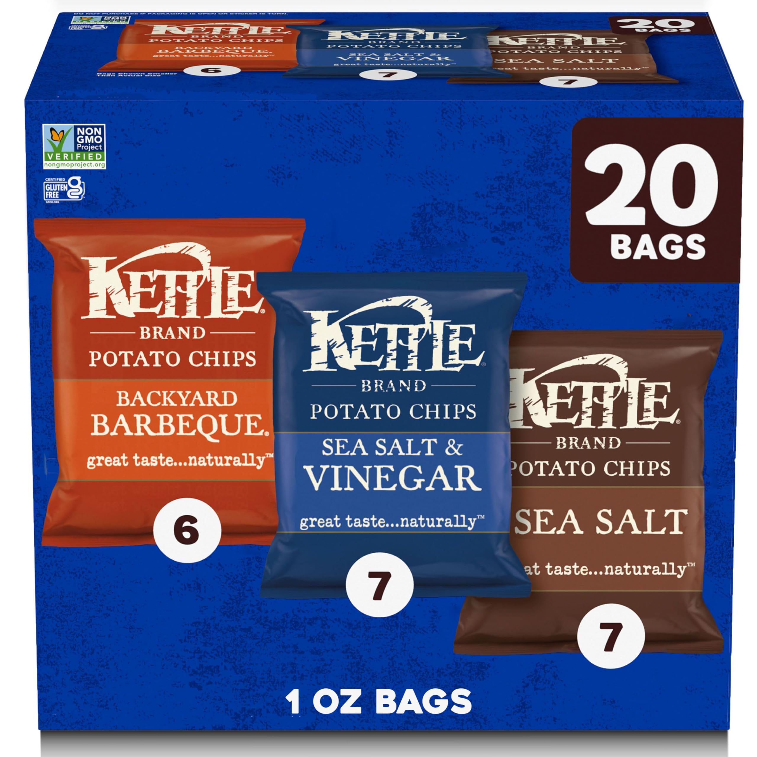 Kettle Brand Potato Chips Variety Pack, 1 Oz, 20 Ct product image