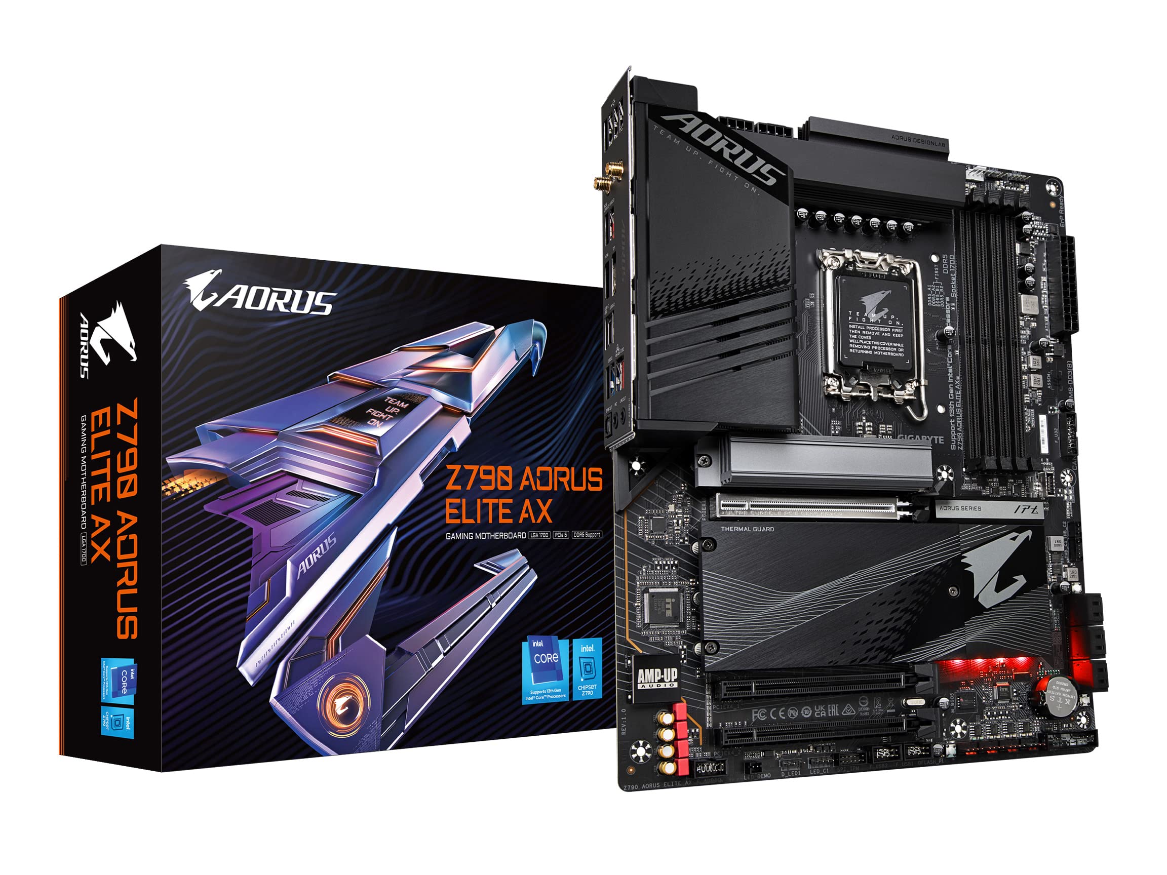 GIGABYTE Z790 AORUS Elite AX LGA 1700 ATX Motherboard, Support Intel Core 14th/13th/12th Gen, DDR5, 16+1+2 Power Phase, 4X M.2, PCIe 5.0, USB-C 3.2, WIFI6E, 2.5GbE, Q-Flash, EZ-Latch, RGB Fusion product image