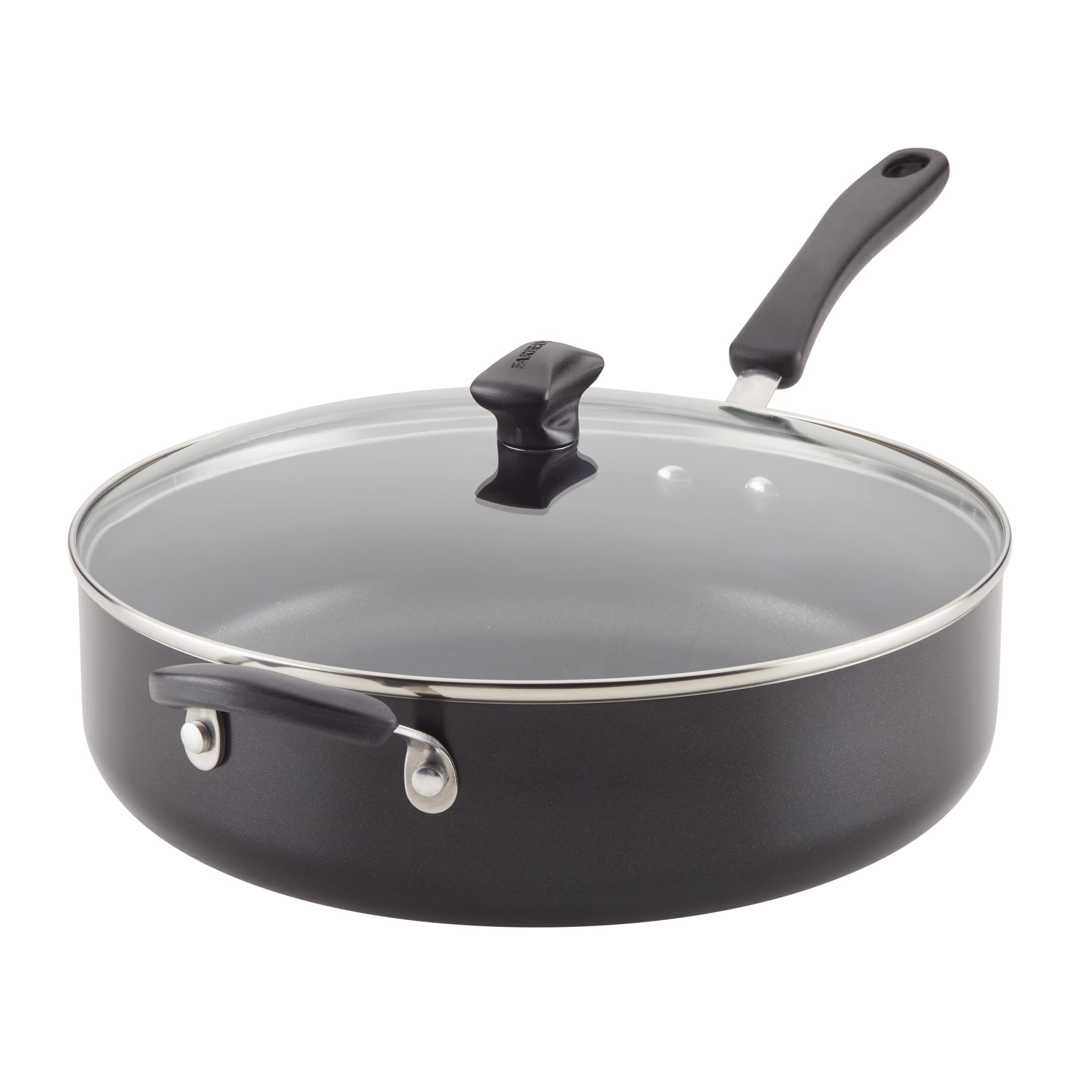 Farberware Cookstart DiamondMax Nonstick Jumbo Cooker with Lid and Helper Handle, Dishwasher Safe, 6 Quart, Black product image