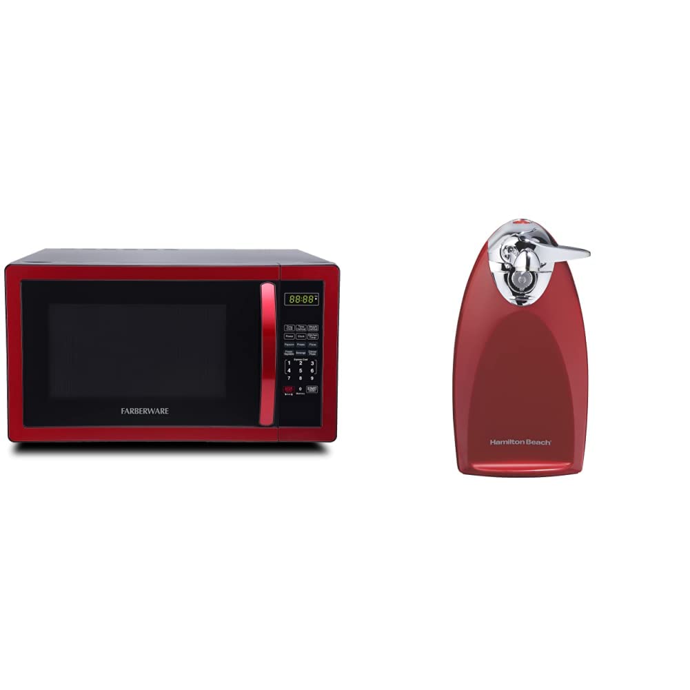 Farberware Countertop Microwave Oven 1000 Watts and Hamilton Beach Electric Can Opener with Knife Sharpener product image