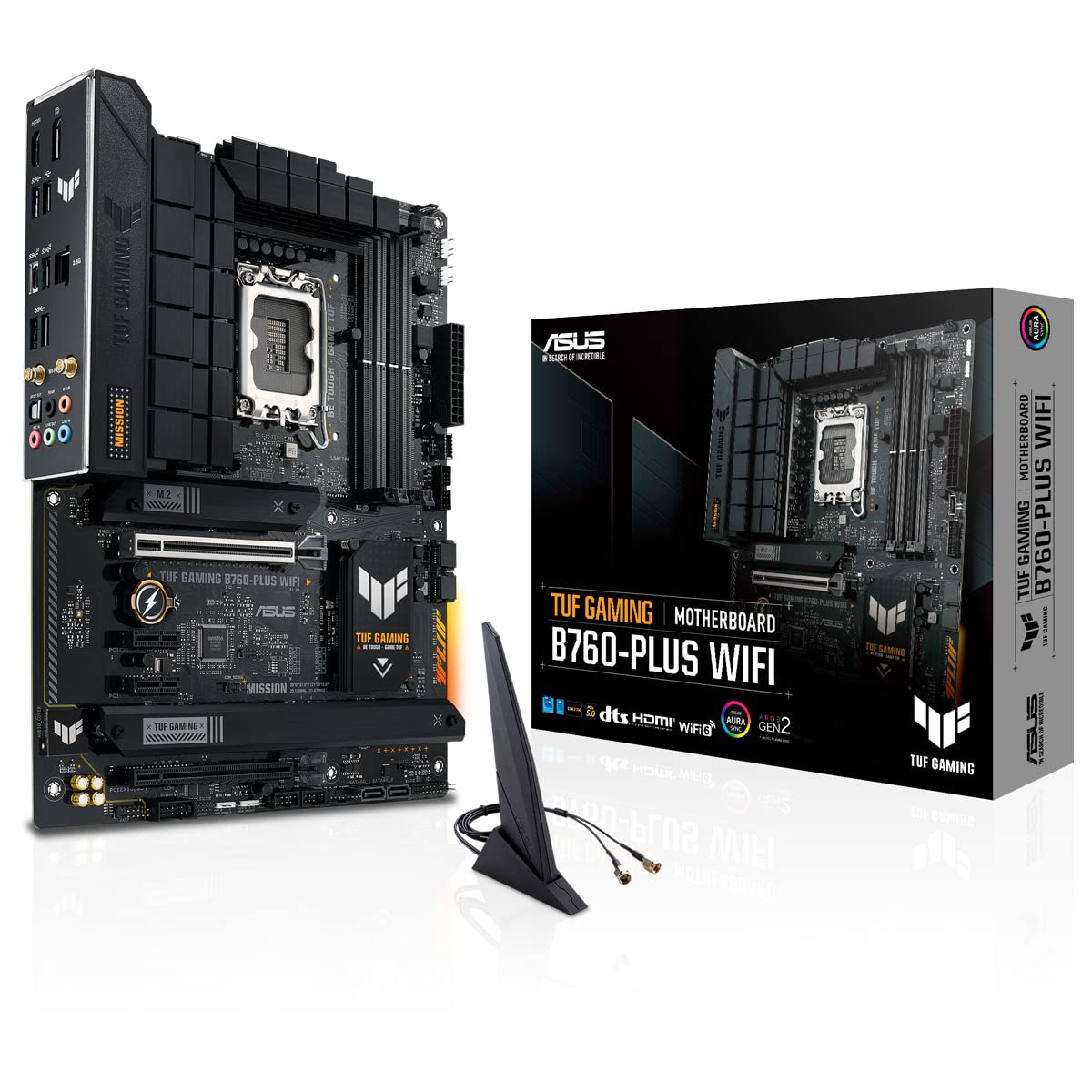 ASUS TUF Gaming B760-PLUS WiFi Intel B760 LGA1700 DDR5 7200 DP HDMI 3X M2 USB3.2 AX WiFi + BT 2.5Gbit LAN up to ATX 128GB ram Support, ASUS 5X TUF Motherboard Protection III product image