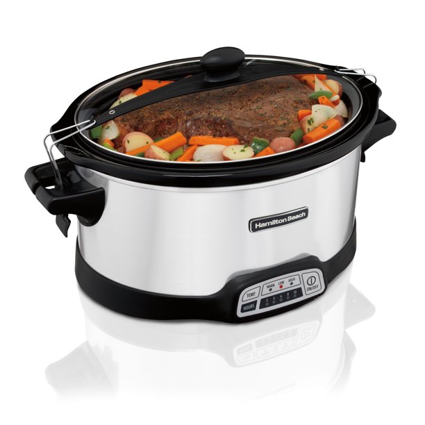 Programmable Stay or Go Slow Cooker, 7 Quarts, Silver, 33576N product image