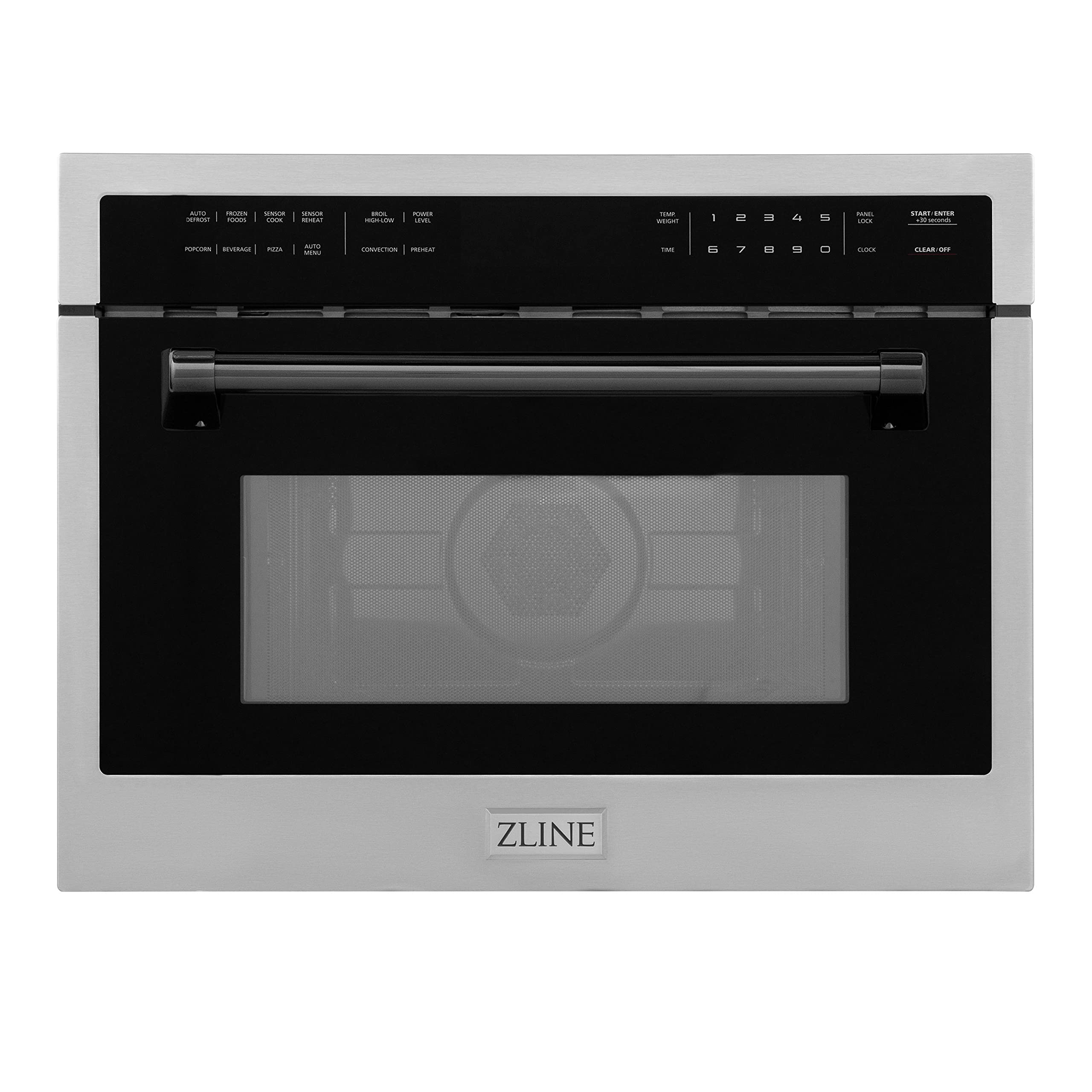 ZLINE Autograph Edition 24" 1.6 cu ft. Built-in Convection Microwave Oven in Stainless Steel and Matte Black Accents product image