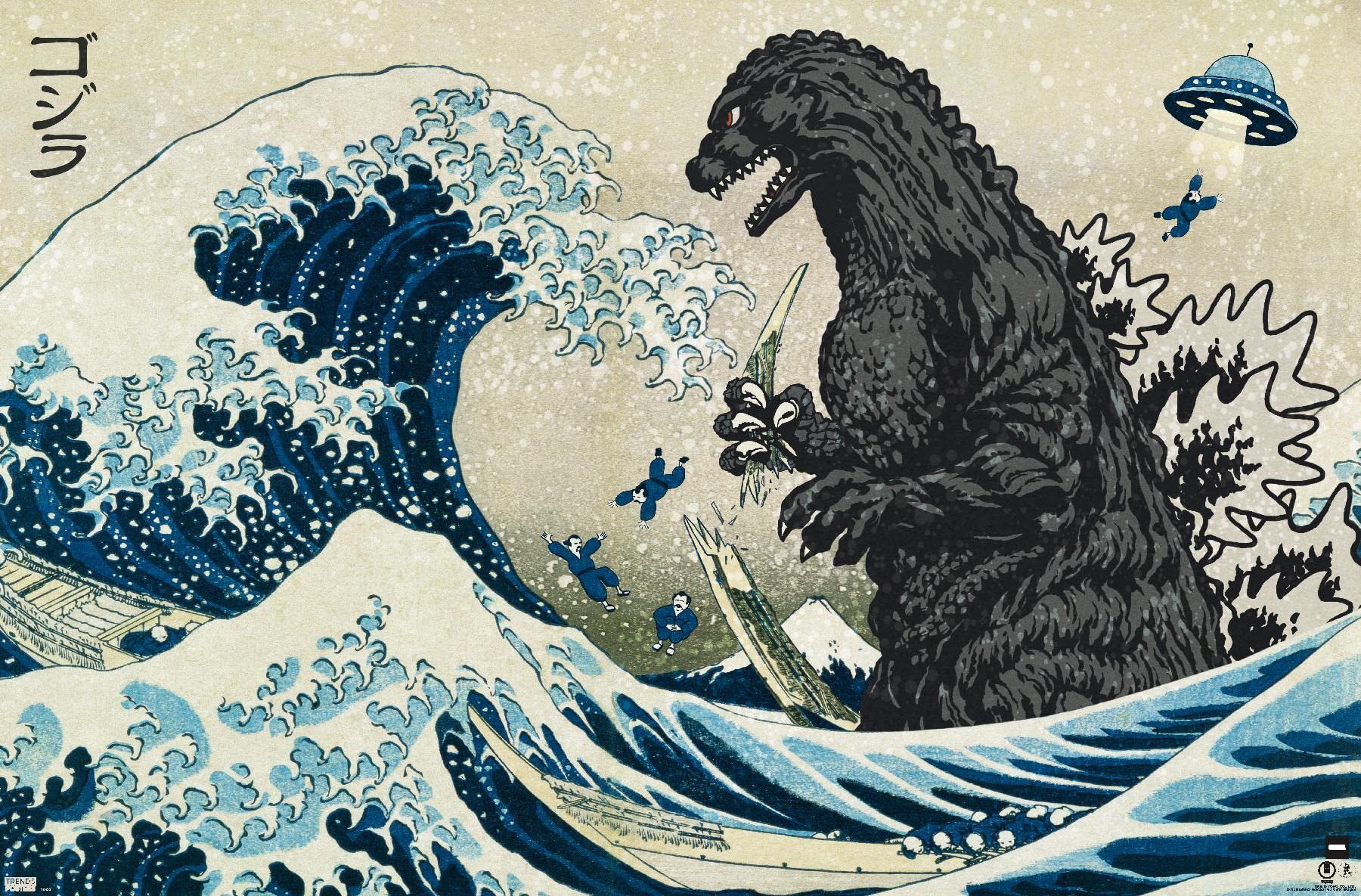 Godzilla - Great Wave Wall Poster, 34L" x 22.4W", Unframed Version product image
