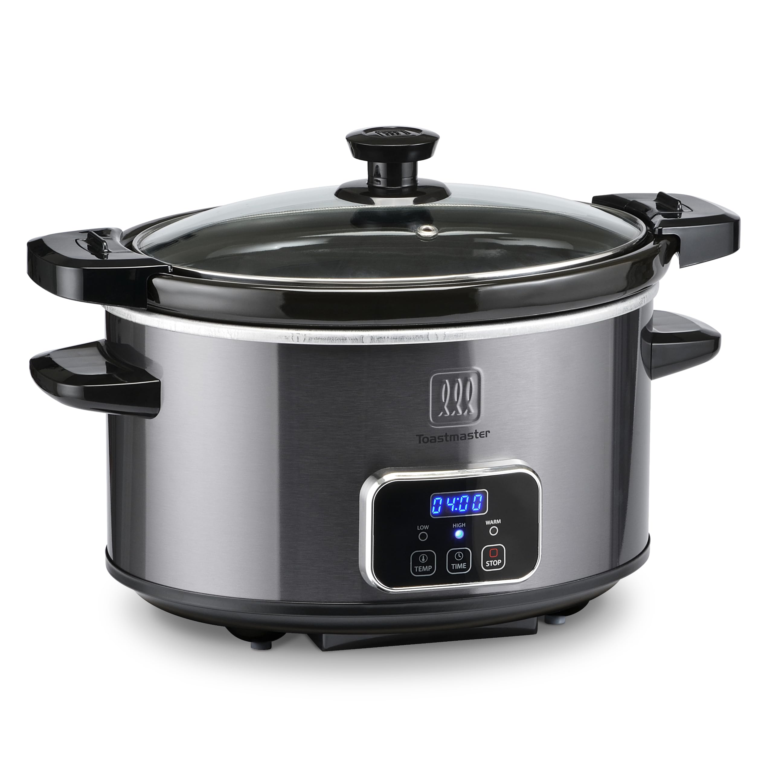 Toastmaster 4-Quart Digital Slow Cooker with Locking Lid - Food Warmer for Dip, Soups, Parties, Meal Preparation & More - Graphite product image