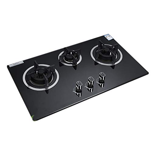 Gas Cooktop Tempered Glass Built In Gas Stove 3 Burners Gas Stove Cooktop,Lpg/Ng Dual Fuel Thermocouple ProtectionCopper Liquefied gas Copper Natural gas product image