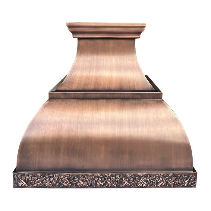 CT Copper Tailor Copper Vent Hood Wall Mount,42&rsquo;&rsquo; W,27&rsquo;&lsquo;H, 1150 CFM Exhaust Fan,Stainless Steel Vent,LED Light,Dishwasher-Safe Baffle Filters,VH1TRA6 product image