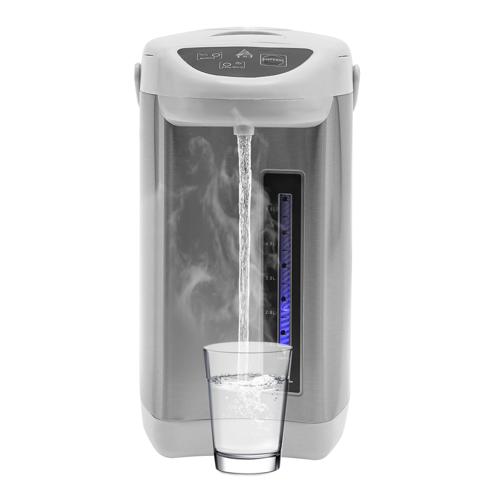 CNCEST Water Boiler & Warmer, 304 Stainless Steel Removable Water Tank, 360 ° Rotating Chassis Electric Kettle for Dining Rooms, Living Rooms, Kitchens, Tea Rooms, Bedrooms, Offices, Hotels Grey product image