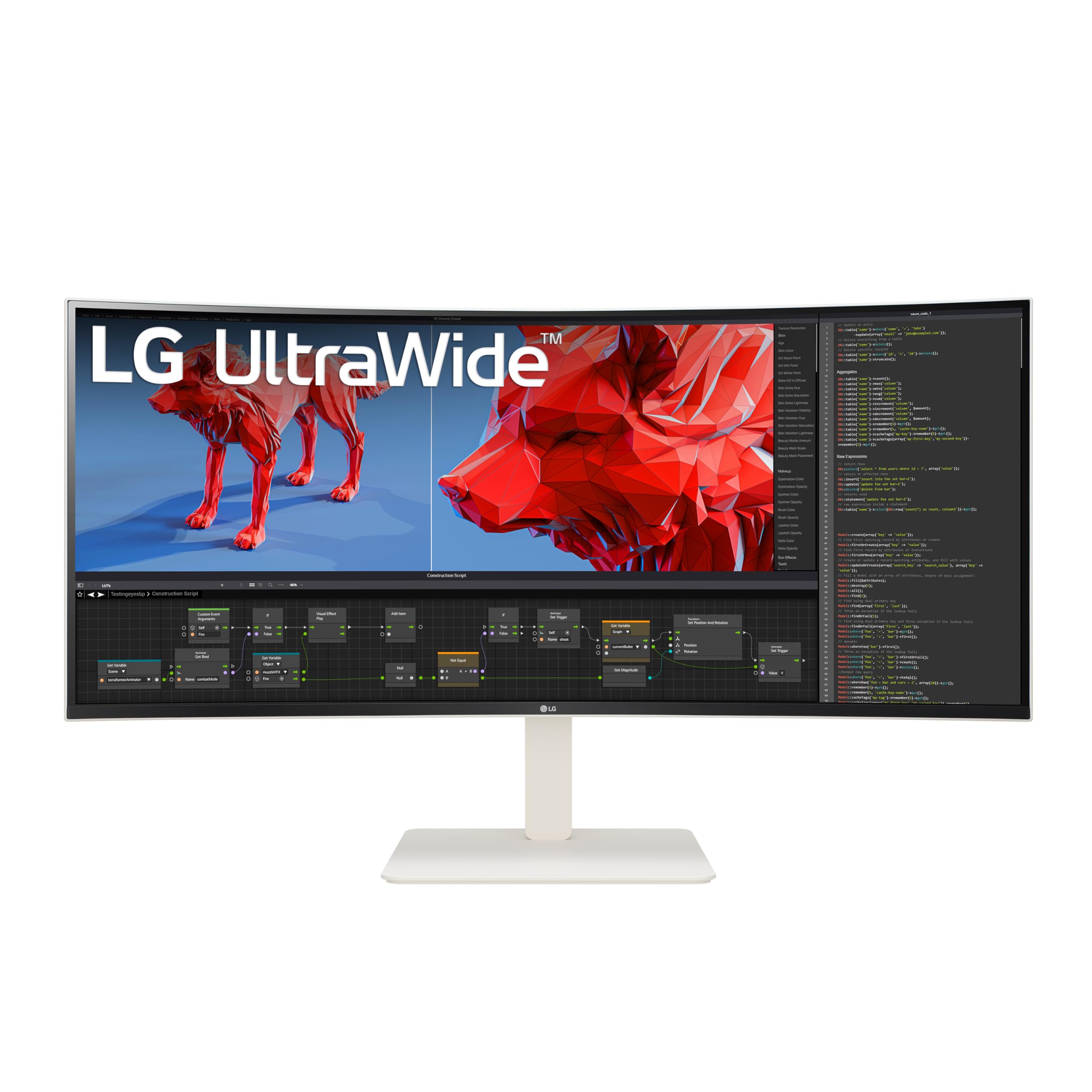 LG 38WR85QC-W 38 inch Curved UltraWide WQHD Nano IPS VESADisplayHDR 600 144Hz 1ms USB Type-C 90W Computer Monitor NVIDIA G-SYNC AMD FreeSync Premium Pro HDMI DisplayPort Tilt/Height/Swivel Stand White product image