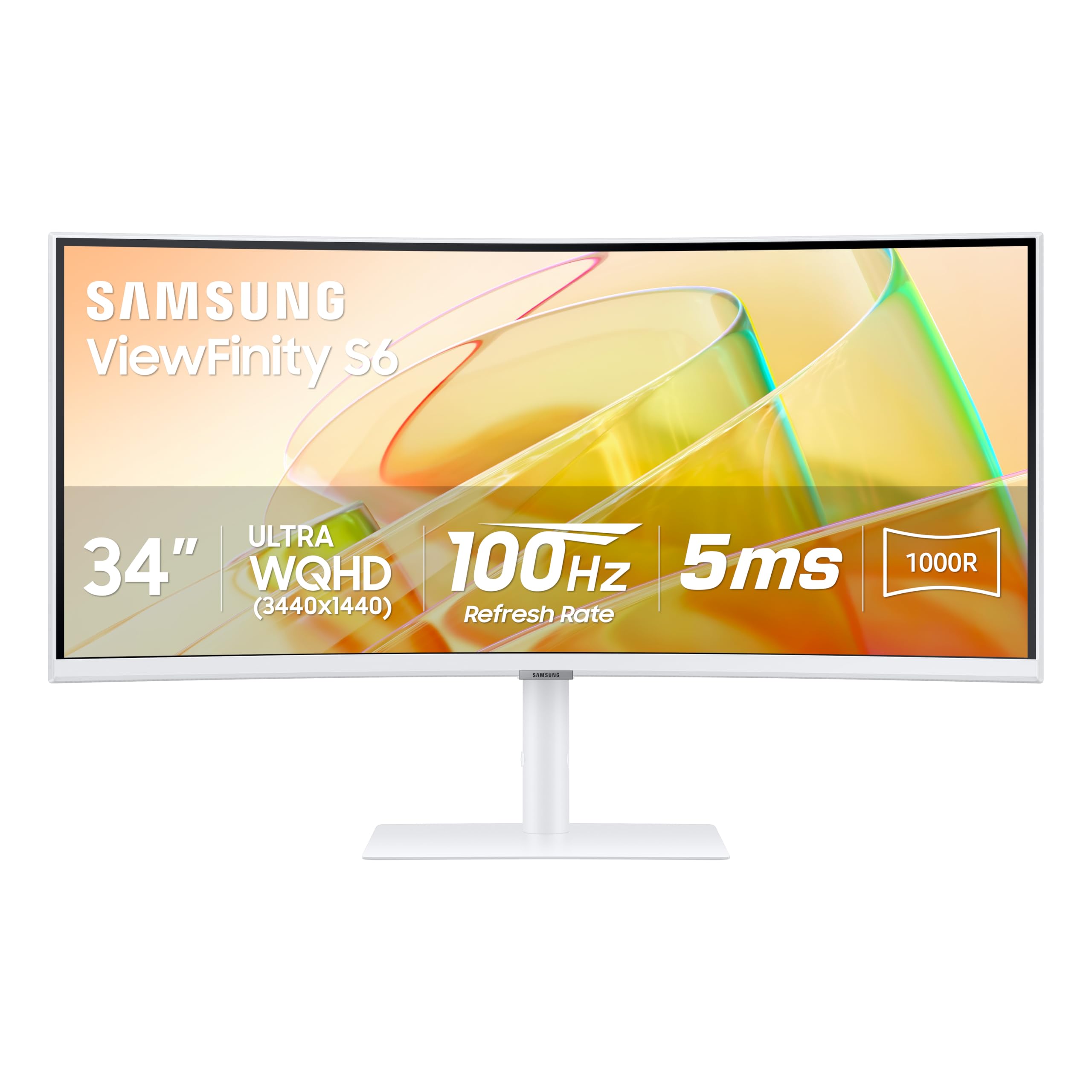 Samsung 34” ViewFinity S65TC Series Ultra-WQHD 1000R Curved Computer Monitor, HDR10, 100Hz, AMD FreeSync, Thunderbolt 4, Height Adjustable Stand, Built-in Speakers, Eye Care, LS34C650TANXGO, 2024 product image