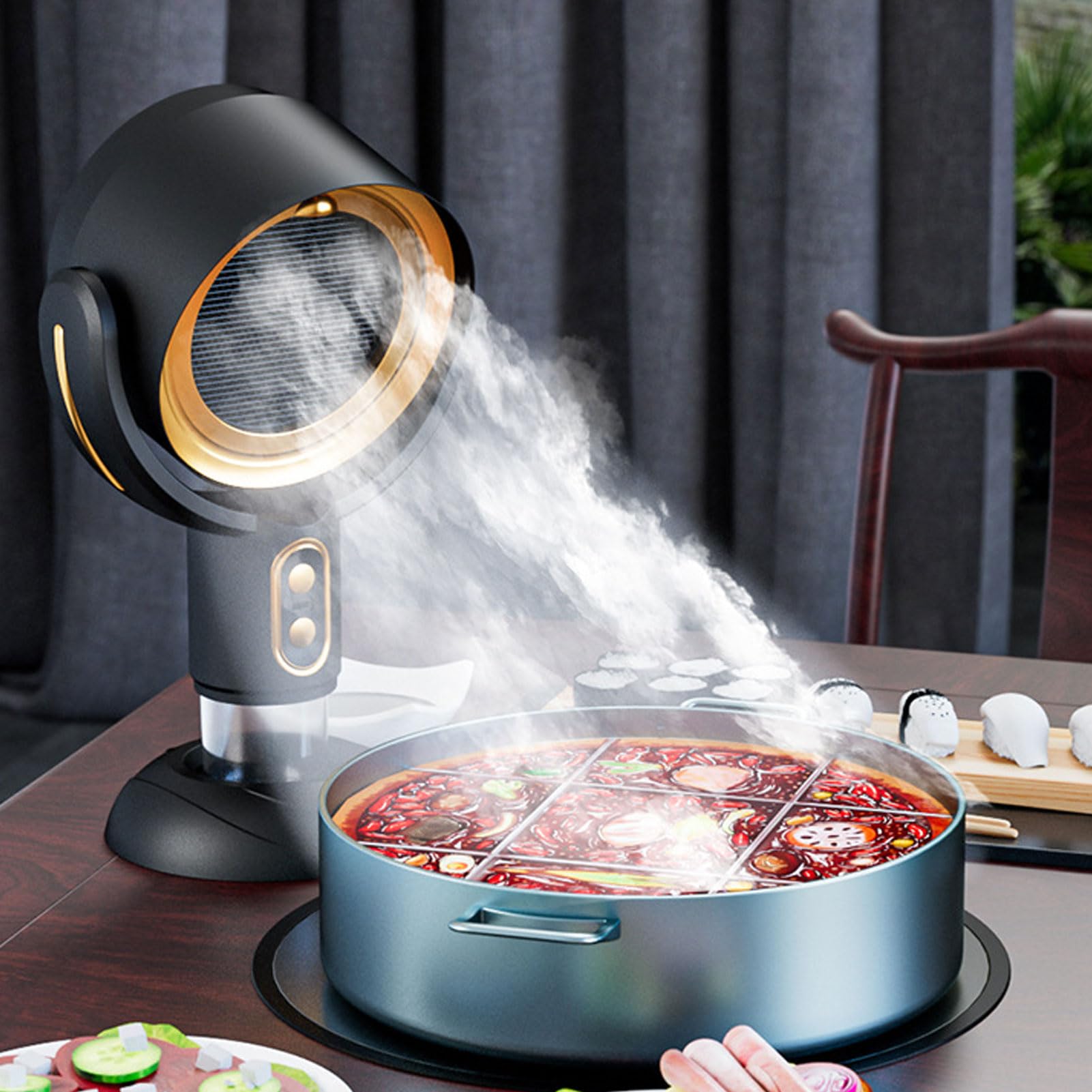 Jiawu Portable Range Hood, Desktop Range Hood with 2 Speed Exhaust Fan, Oil Collection Cup, Portable Exhaust Fan for Indoor BBQ, Hot Pot And RV Kitchens, Removable And Washable Black product image
