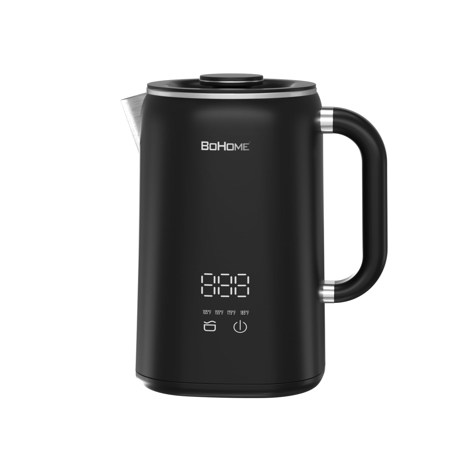 Electric Kettle, 1.7L/1200W, Stainless Steel, Adjustable Temperature, Memory Function, Auto Shut-Off, Boil Dry Protection, SUS304 product image