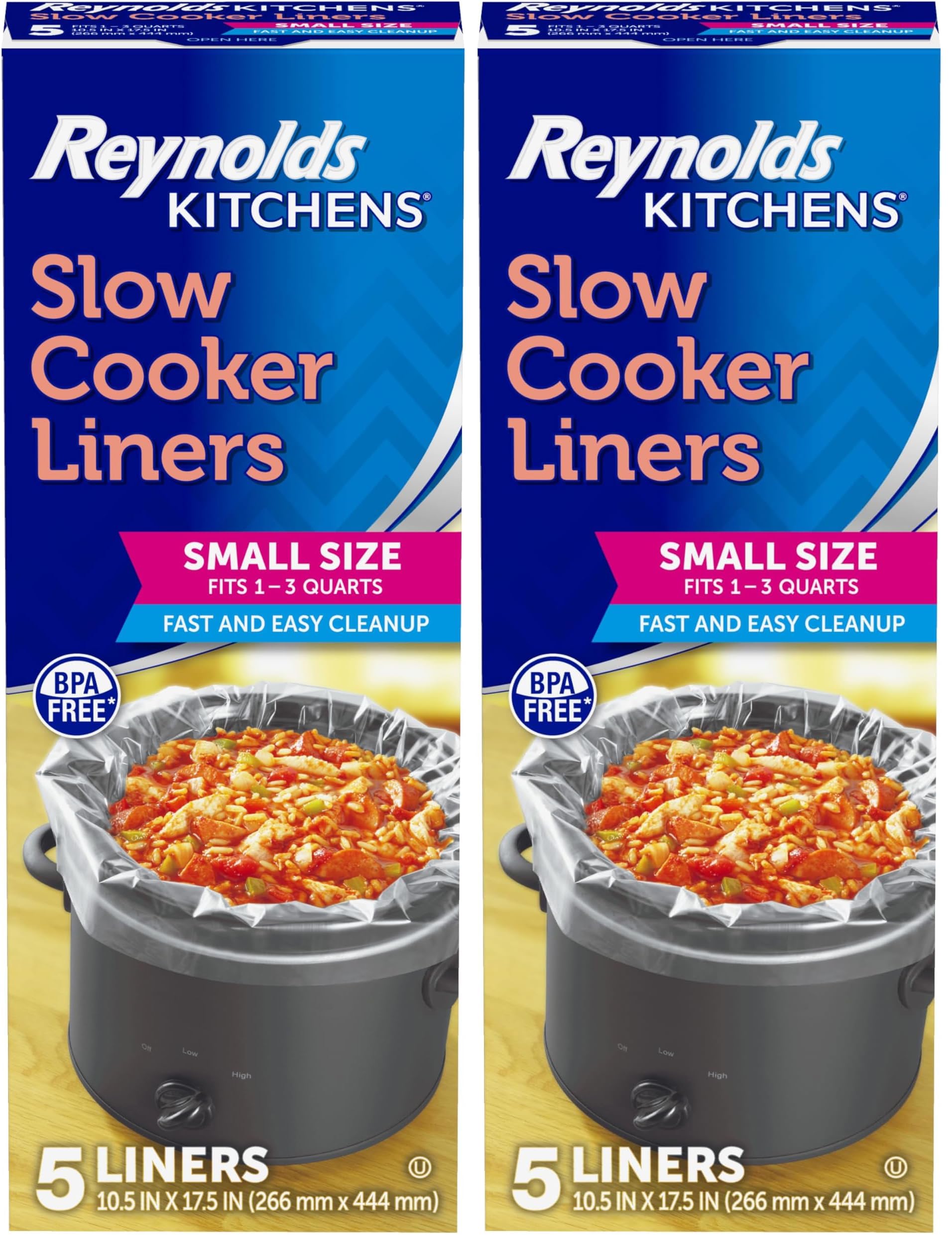 Reynolds Kitchens Slow Cooker Liners, Small Fits 1-3 Quarts, 5 Count Pack of 2 product image