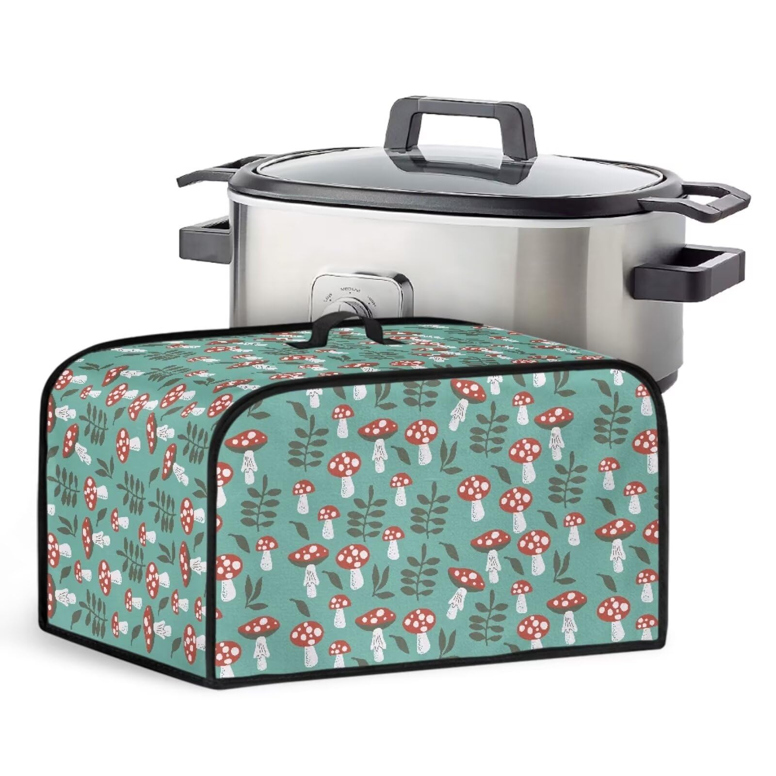 Slow Cooker Dust Cover Appliance Covers Portable Dust Cover Oval Pot Cover with Mesh Pocket and Handy Handle Shield Your Kitchen Appliances product image