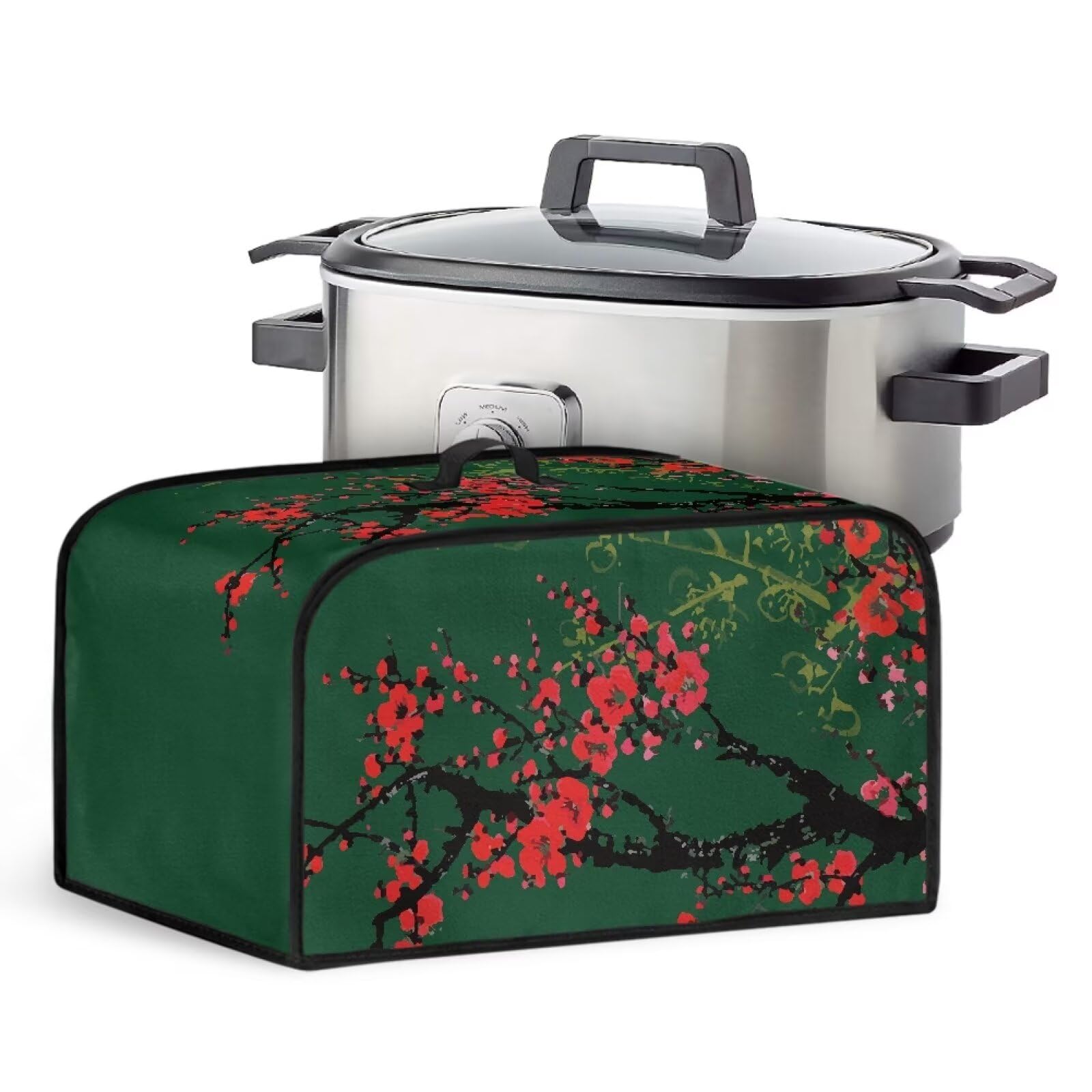 Slow Cooker Dust Cover Appliance Covers Oval Kitchen Appliance Cover with Mesh Pocket and Handy Handle Keep Your Kitchen Appliance Clean after Every Use product image