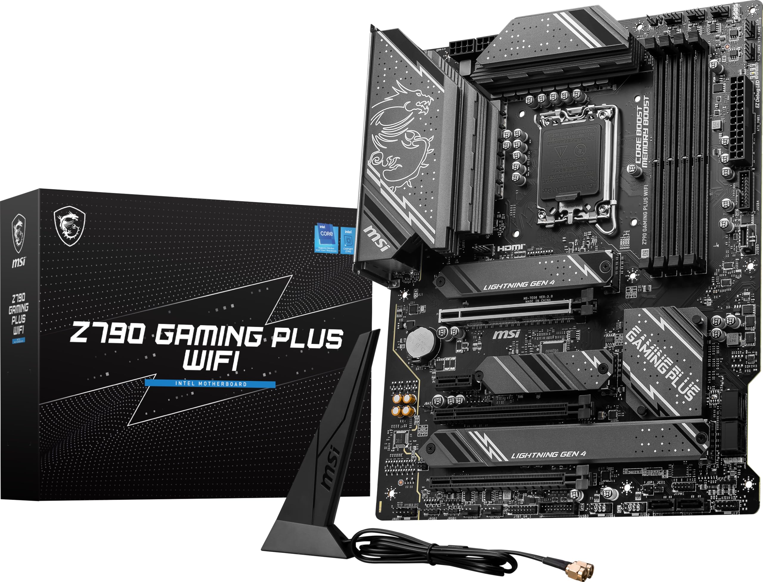 MSI Z790 Gaming Plus WiFi-AMZ Gaming Motherboard Support 14th/13th/12th Gen Intel Processors, LGA 1700, DDR5, PCIe 5.0, M.2 Slots, 2.5Gbps LAN, USB 3.2 Gen2, Wi-Fi 6E, Bluetooth 5.3, ATX product image
