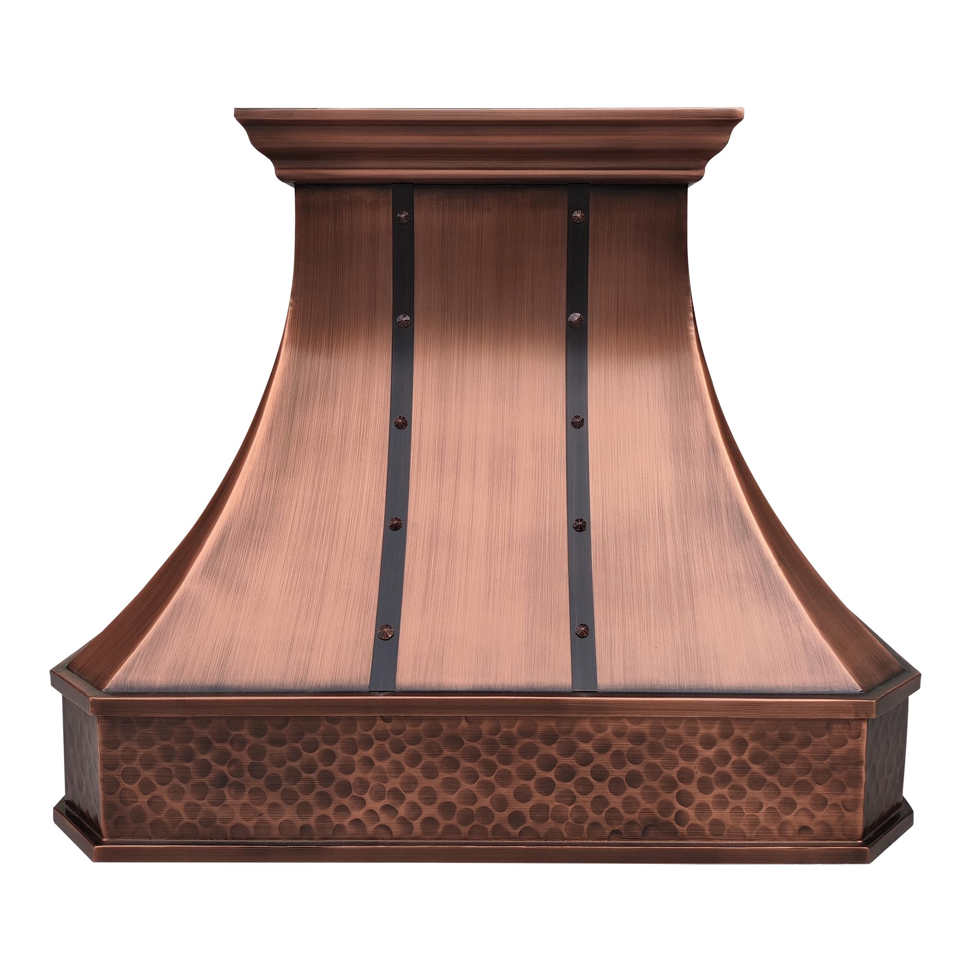 CT Copper Tailor Copper Vent Hood Wall Mount,54&rsquo;&rsquo; W,30&rsquo;&lsquo;H,1260 CFM Exhaust Fan,Stainless Steel Vent,LED Light,Dishwasher-Safe Baffle Filters,CT-VH03SLTR product image